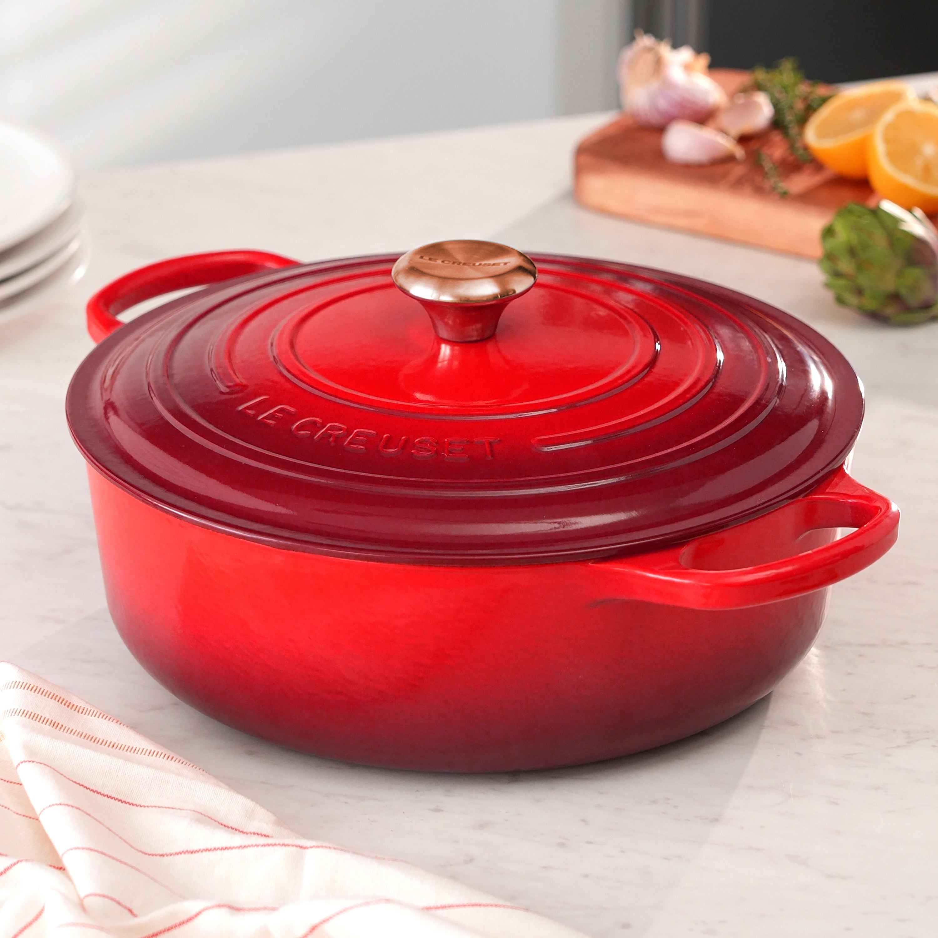 Dutch oven in use on a stovetop, steaming vegetables for a hearty meal