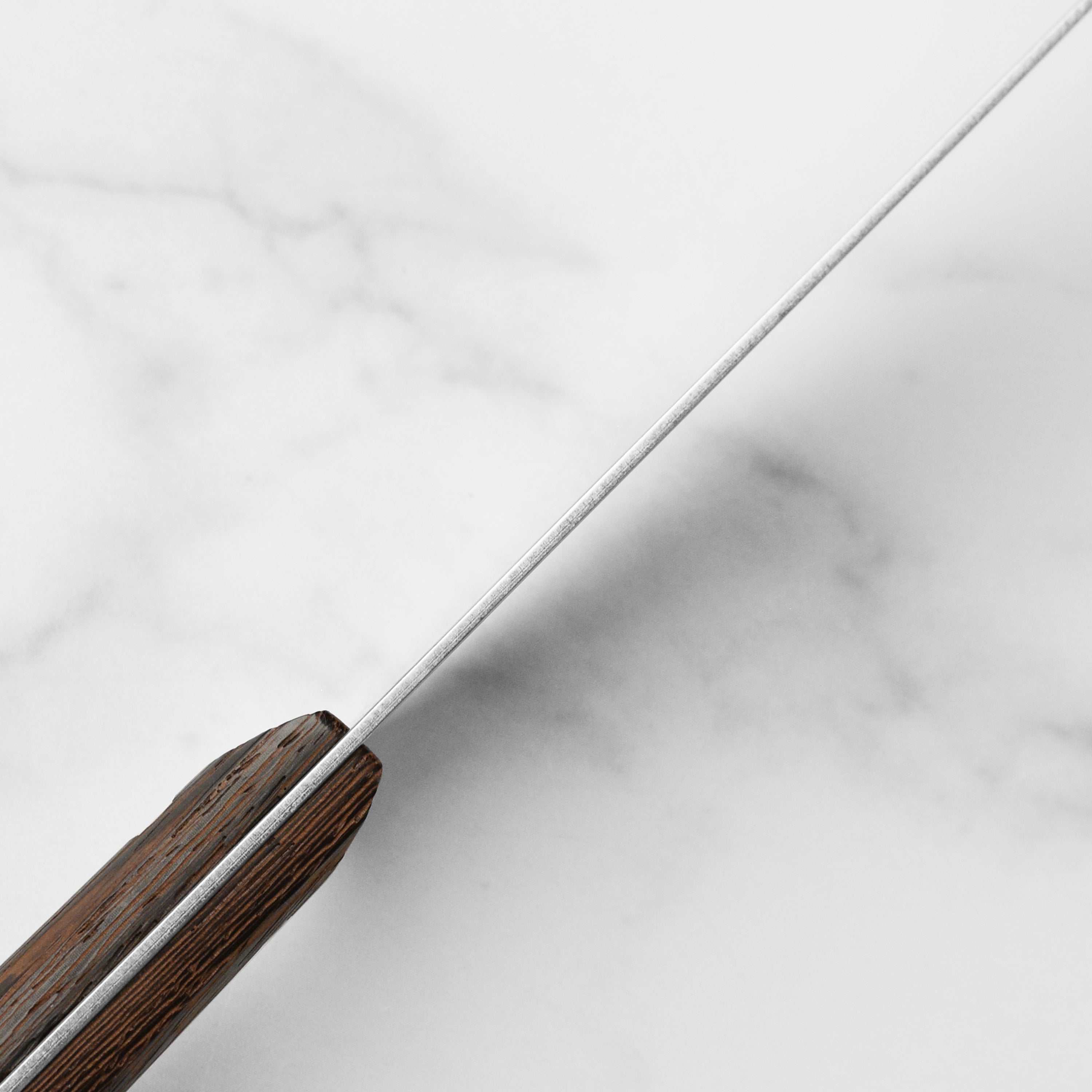 Full view of the handcrafted Santoku knife made in Seki, Japan, highlighting craftsmanship