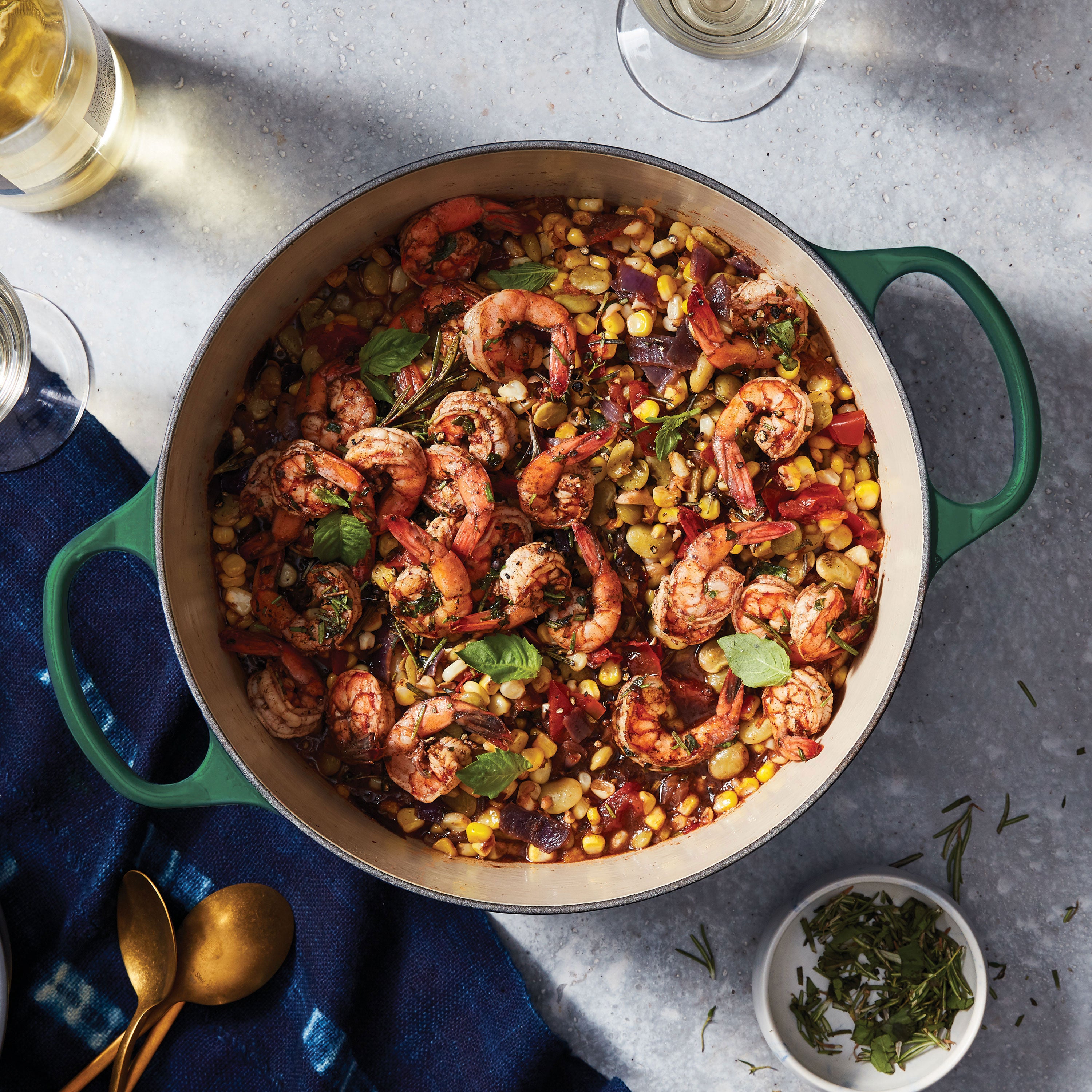 French-made enameled cast iron Dutch oven with lid, ideal for slow cooking and home meals
