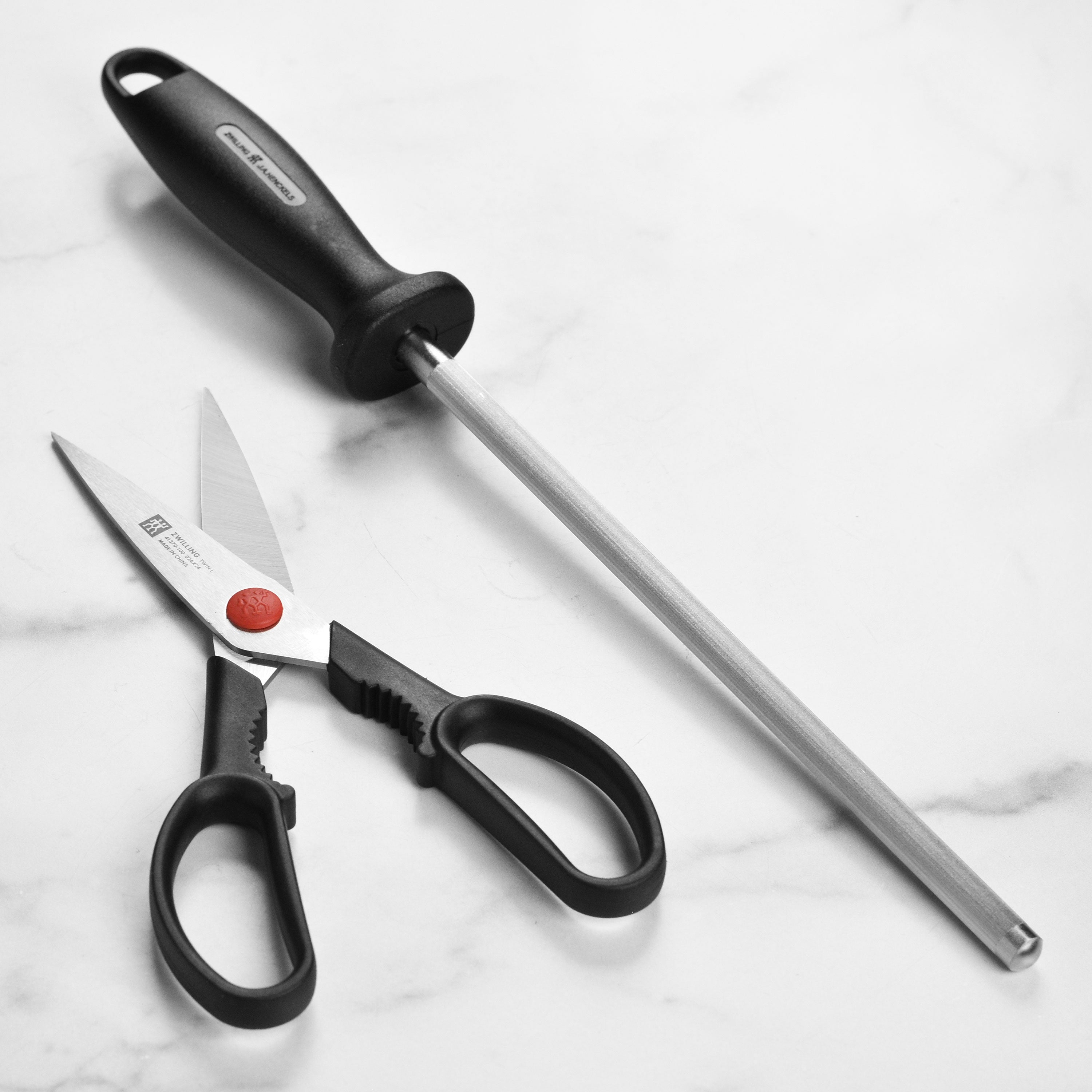 Zwilling Elite Knife Block Set from the front, showcasing the elegant design and high-quality knives.