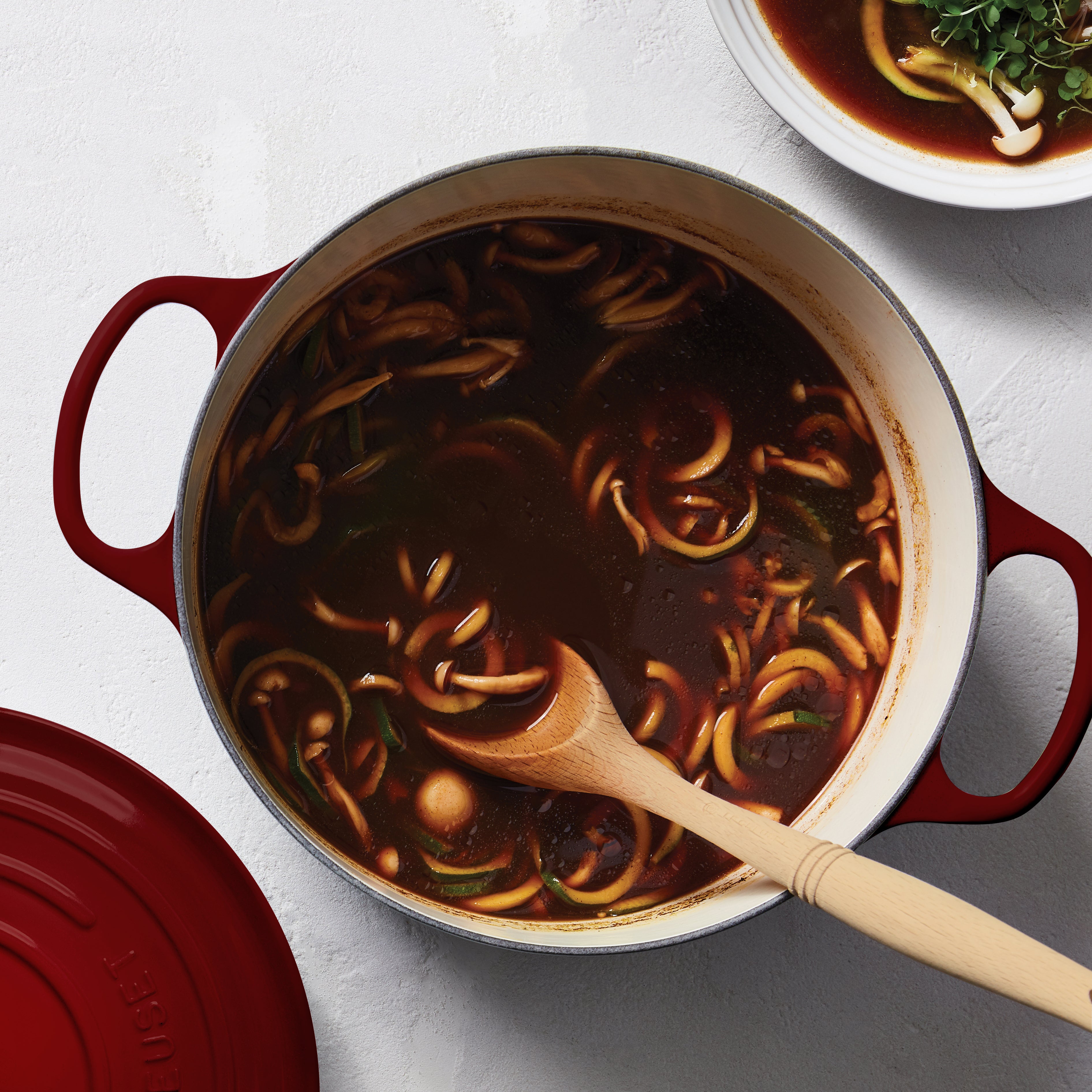 Premium Le Creuset enameled Dutch oven showcasing its ergonomic handles.