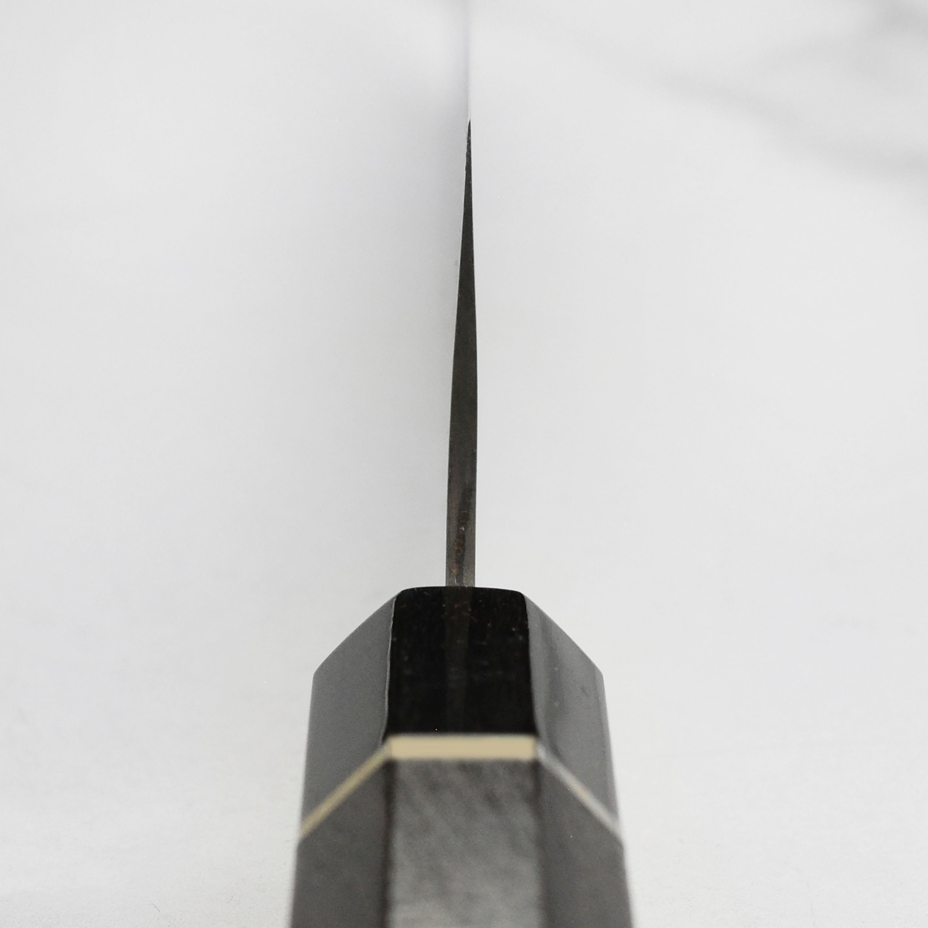 Elegant presentation of the Saji Damascus knife in its wooden gift box, perfect for gift-giving.