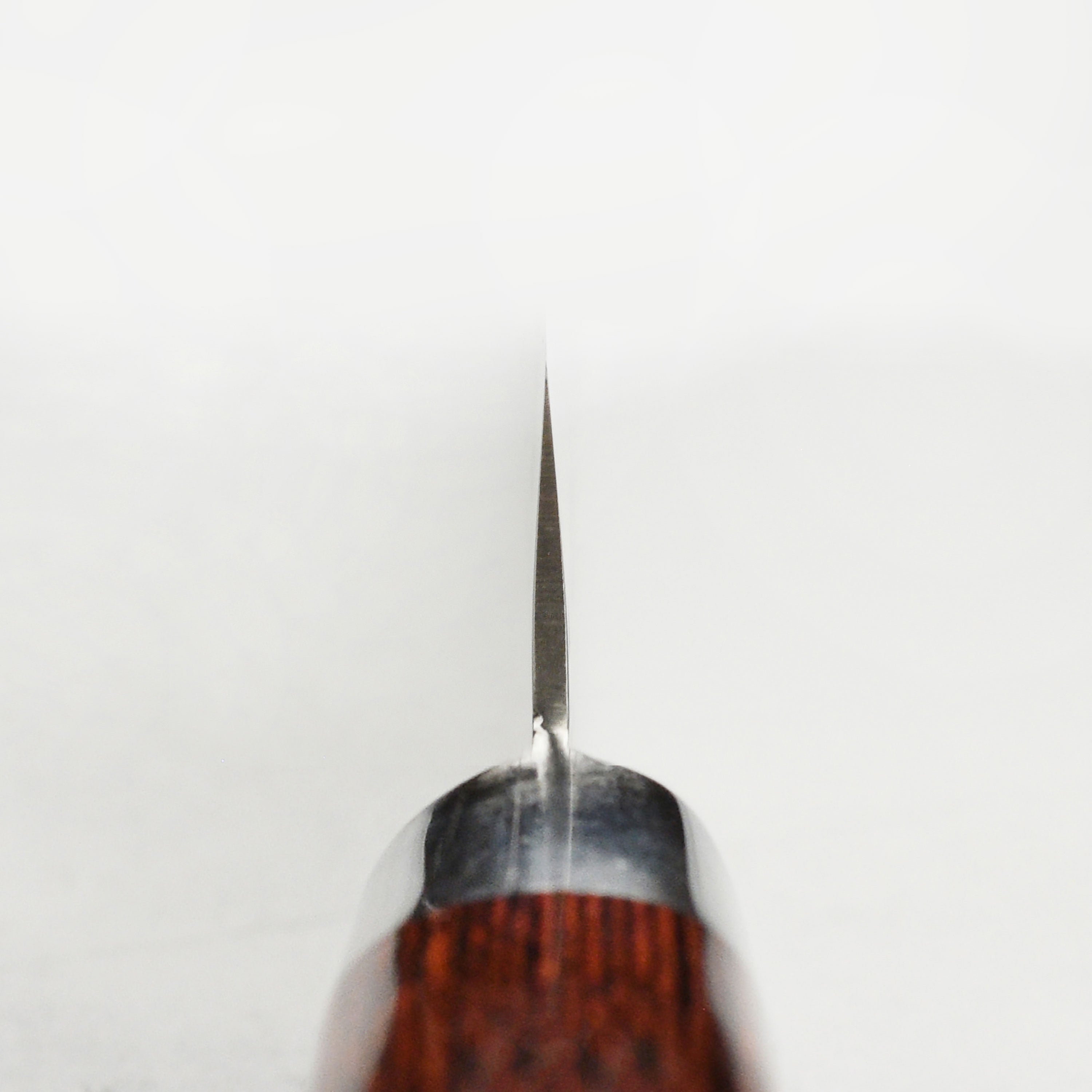 Close-up of Takayuki Damascus knife showing detailed craftsmanship and blade edge