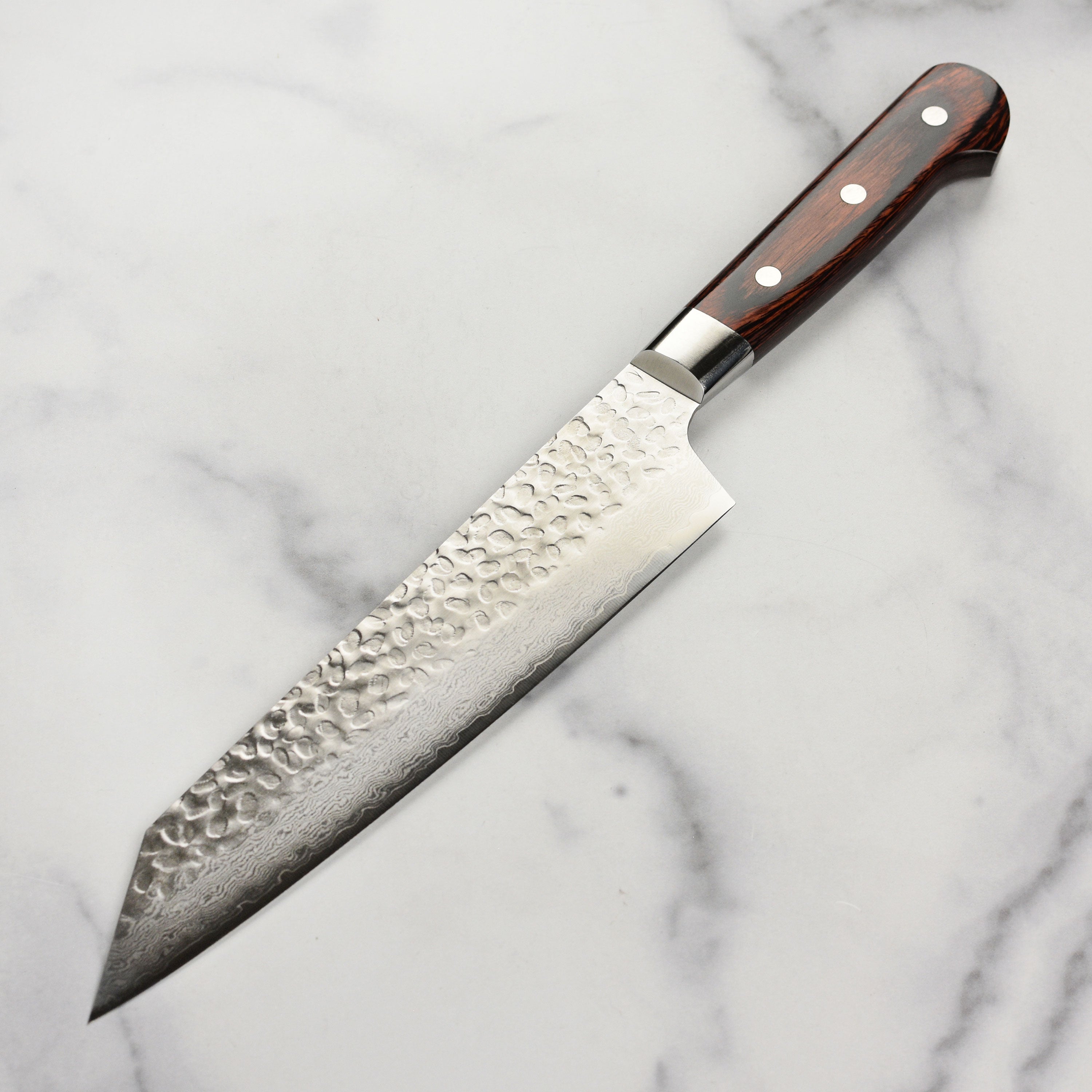 Japanese chef knife with mahogany Pakkawood handle for home cooking