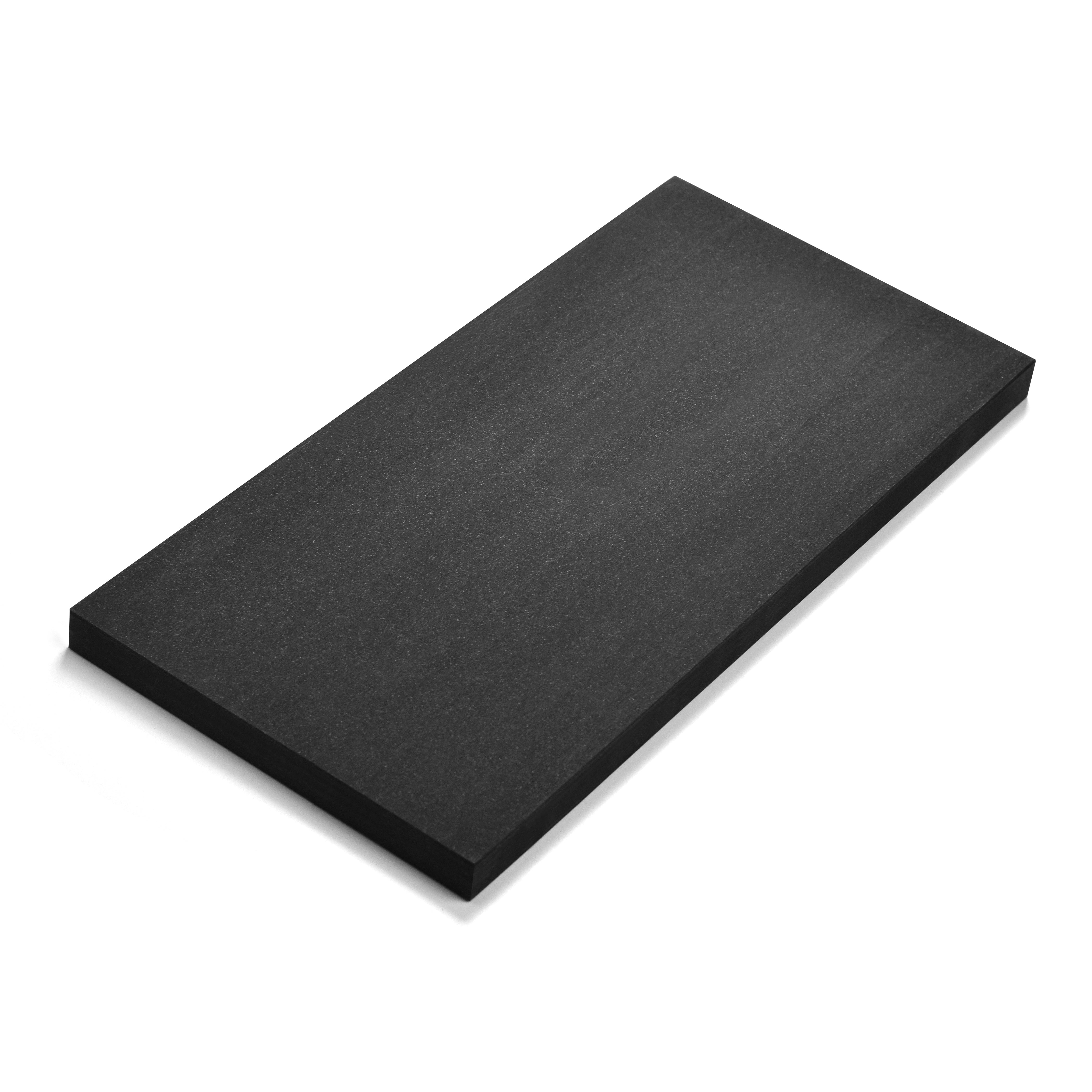 Asahi Elite Professional Rubber Cutting Board showcasing its matte black surface and embedded wooden powder for enhanced grip.