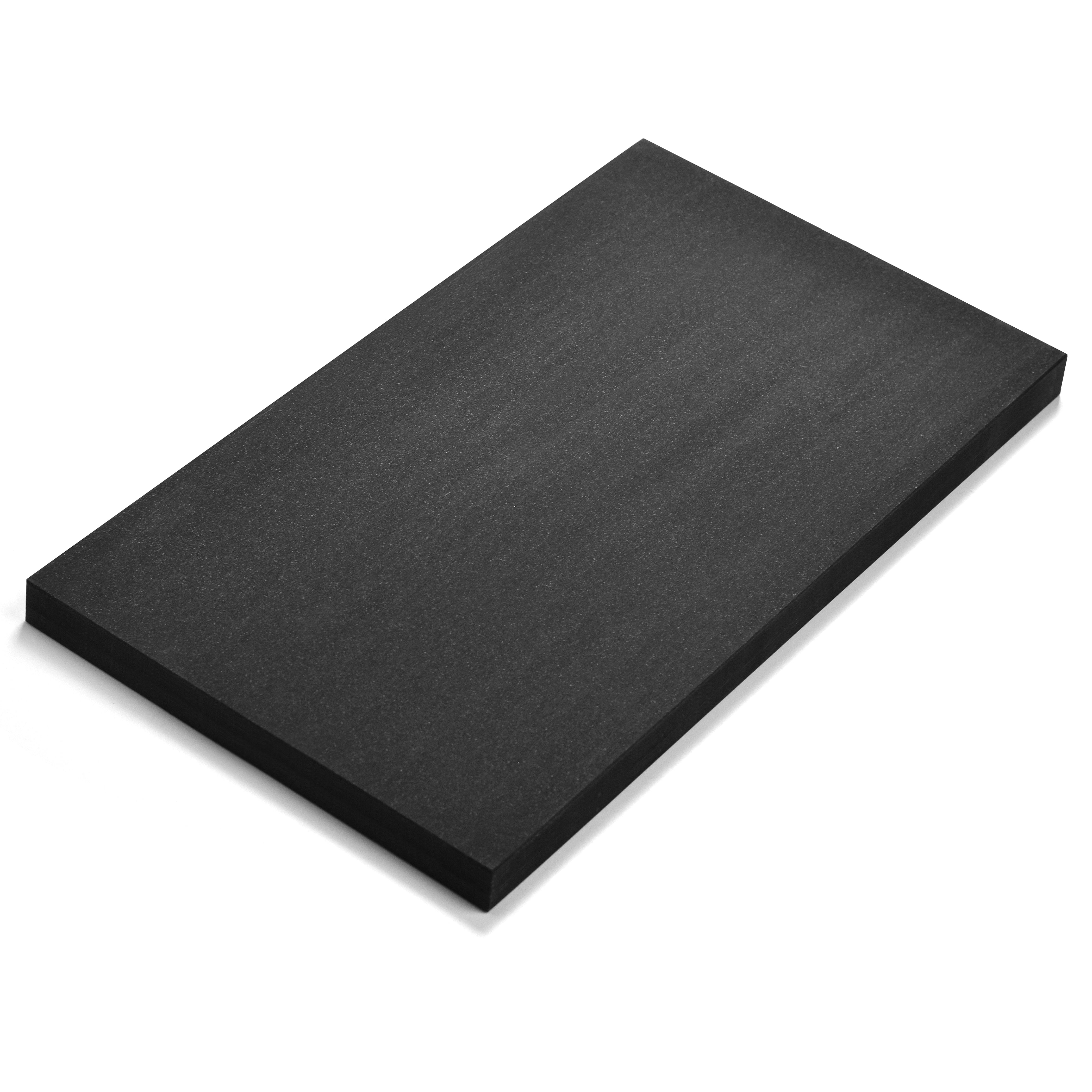 Asahi Elite Anti-Slip Rubber Cutting Board viewed from above, highlighting its matte black finish and large surface area.