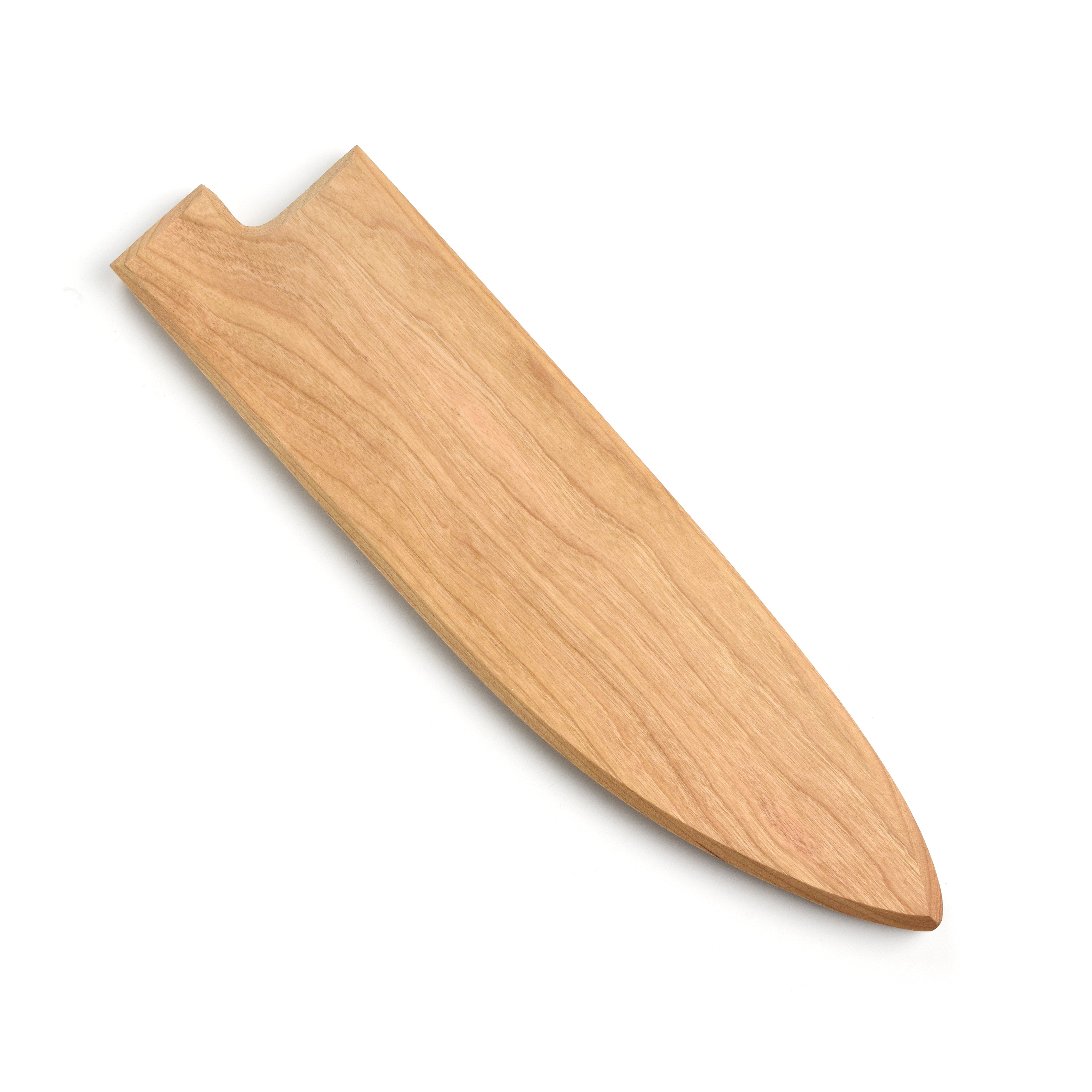 Premium magnetic saya for 8-inch chefs knives, showing the embedded magnets and cherry wood finish.