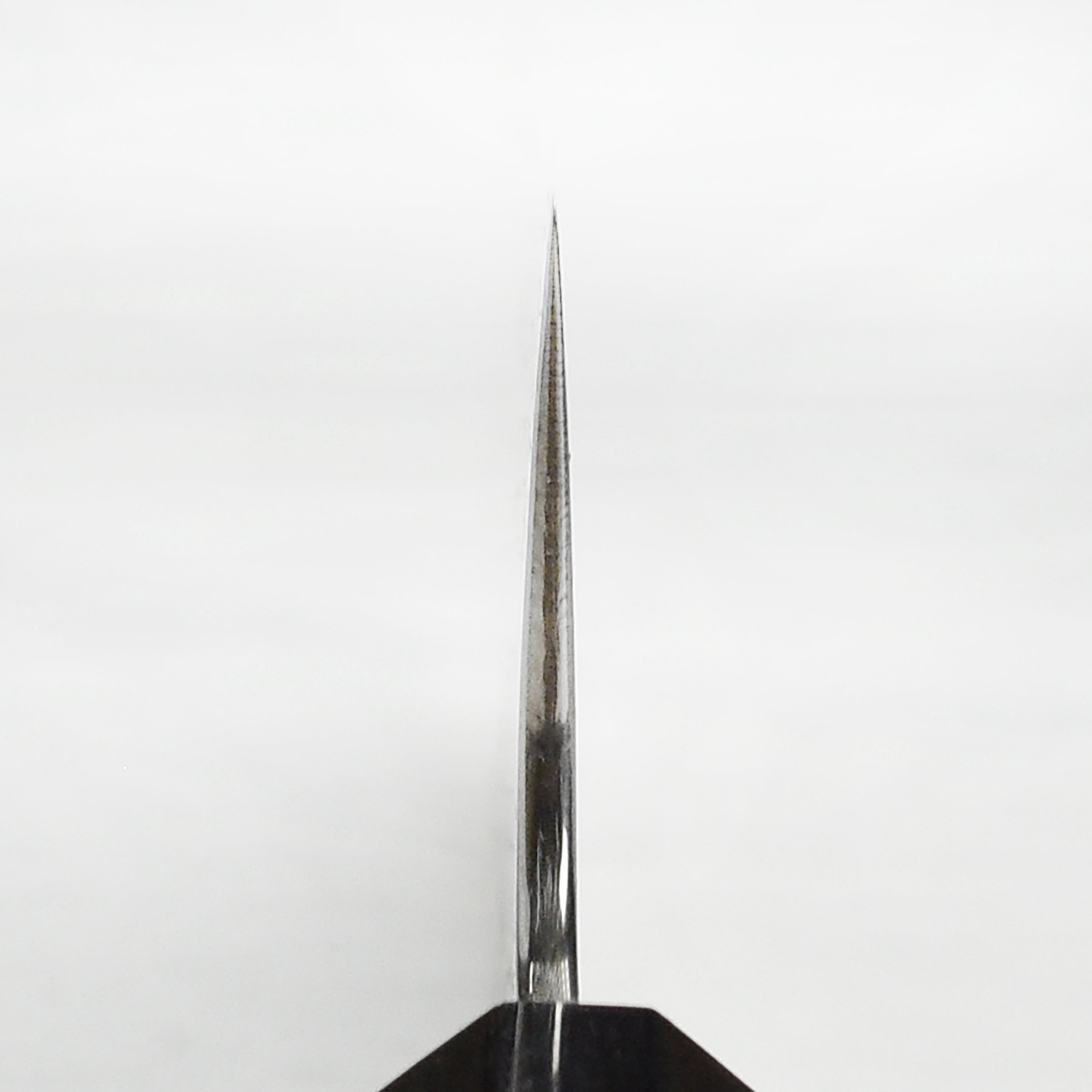 Sukenari SG2 Damascus Santoku knife held by a chef, highlighting its ergonomic handle.