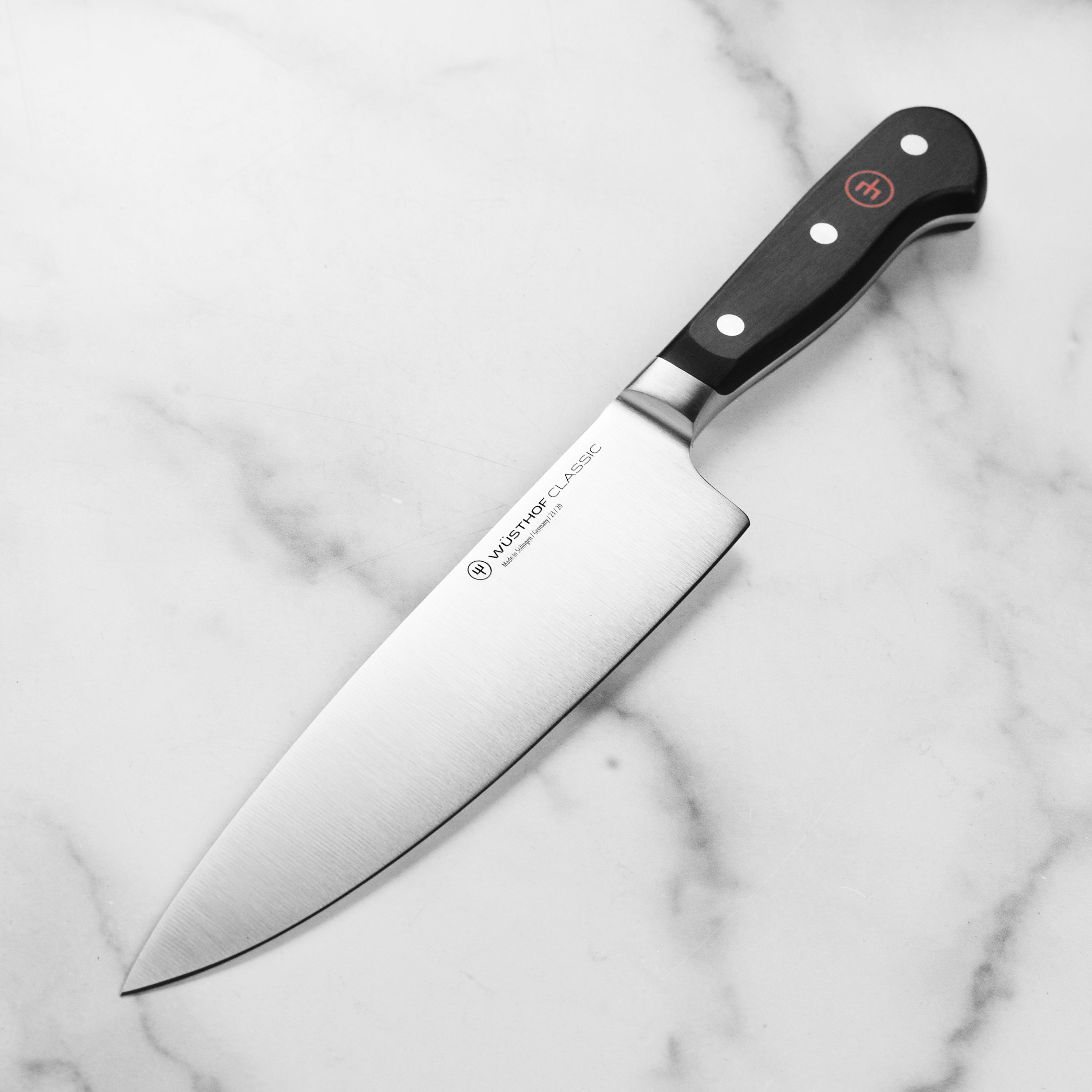 Wusthof Classic 8-inch chef's knife with Demi bolster and high-carbon steel blade for precision cutting