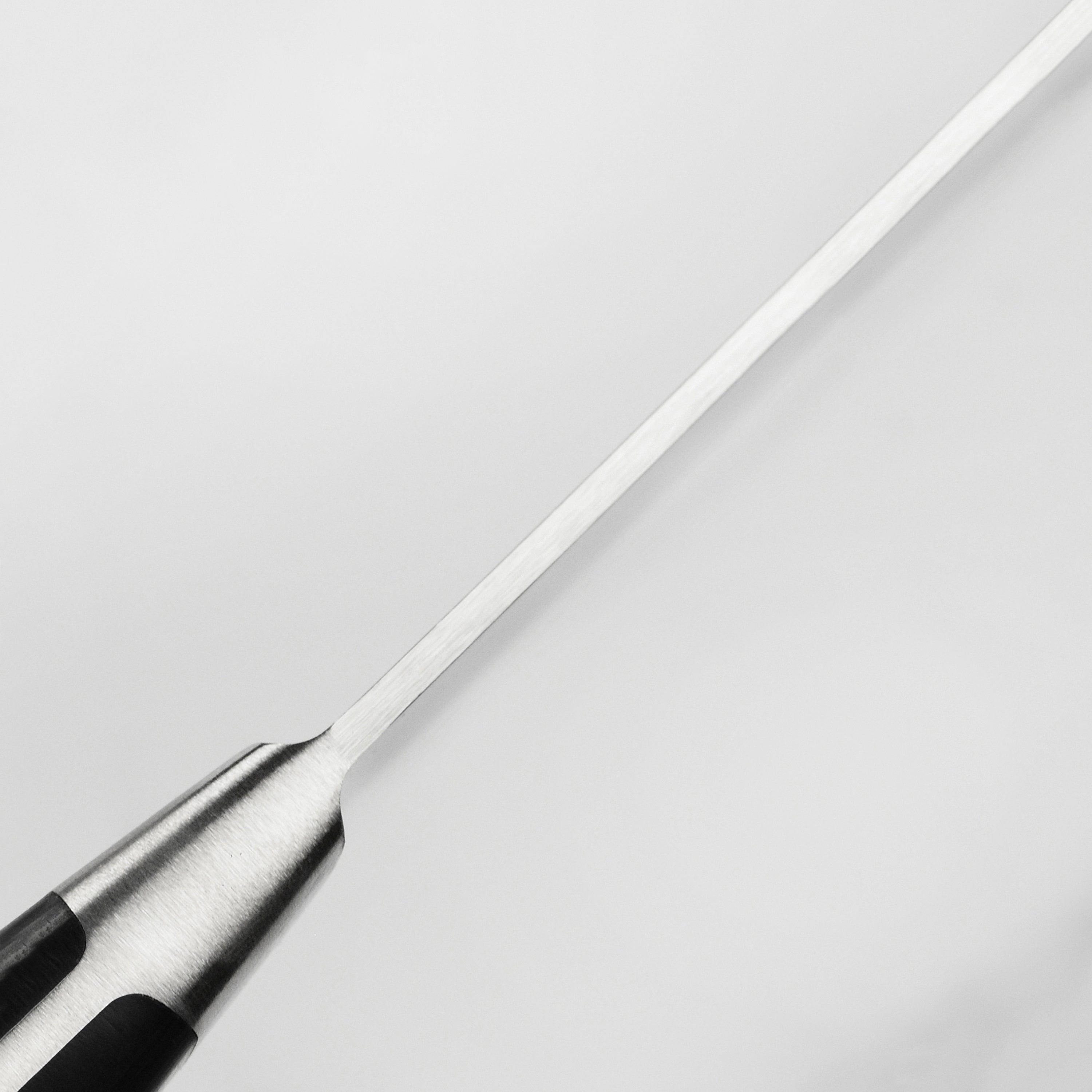 Close-up of Zwilling Professional S chef knives with high carbon stainless steel blades