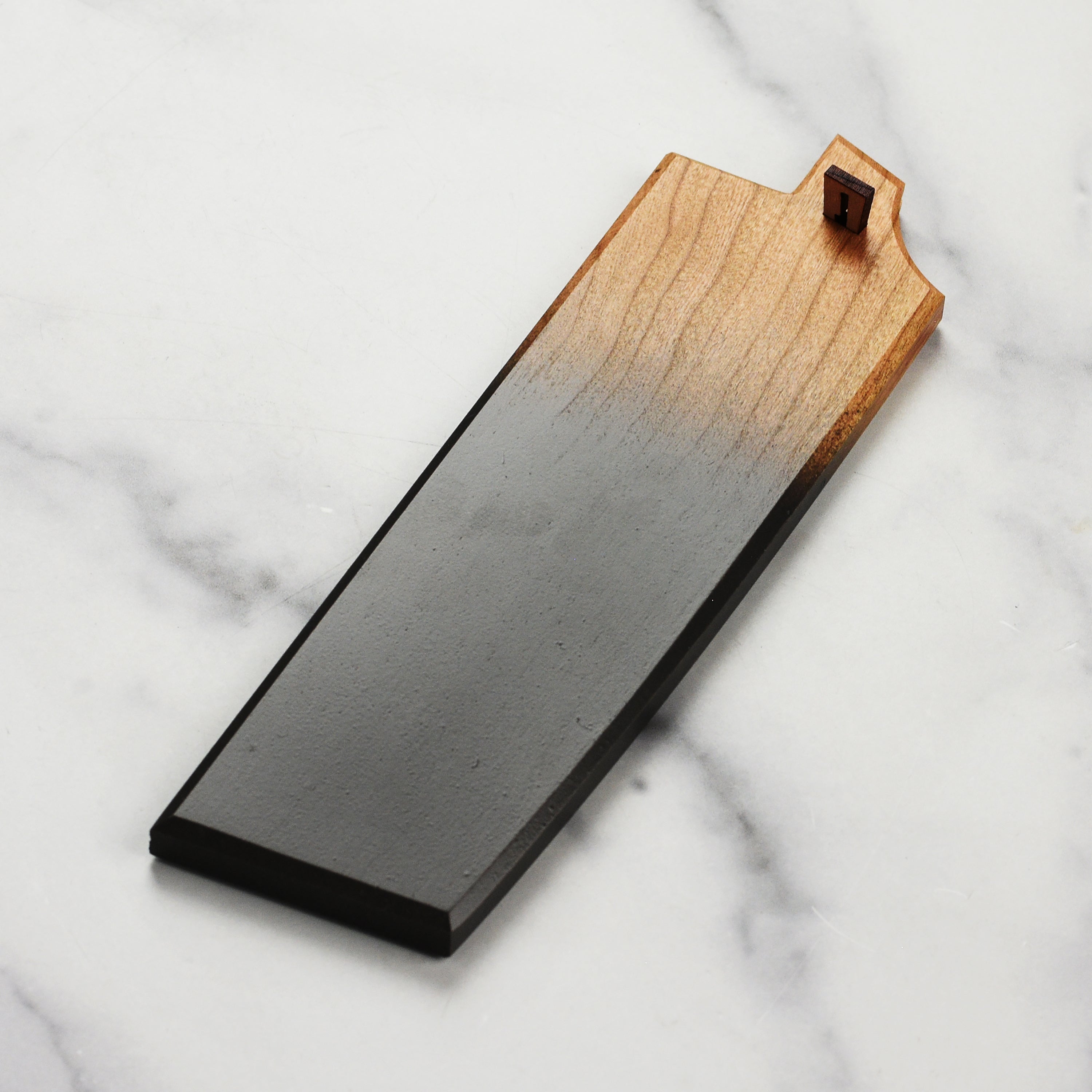 Cherry wood saya cover with charcoal accent designed for 7 inch Town Cutler nakiri knife