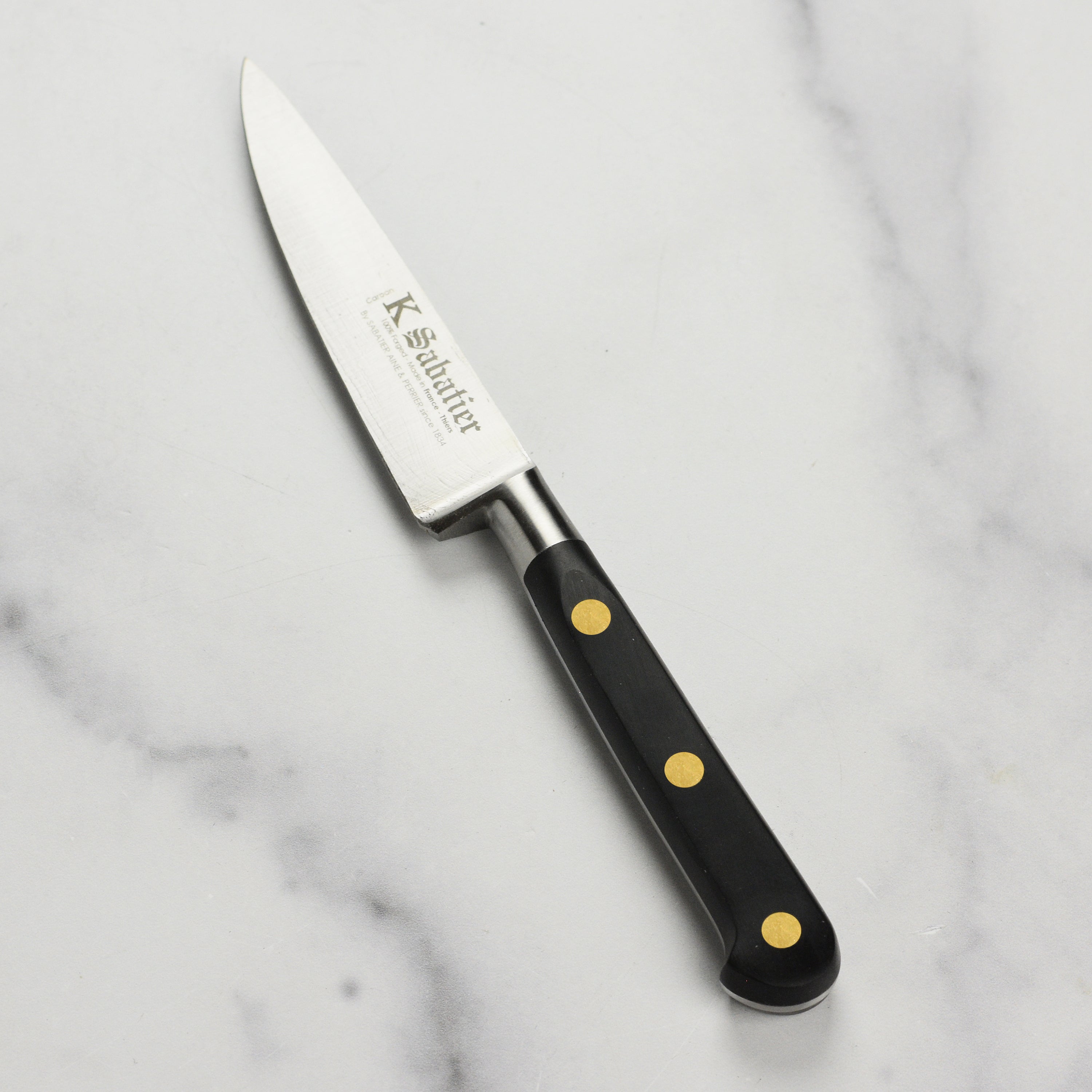 French paring knife with POM handle and brass rivets for detailed kitchen work