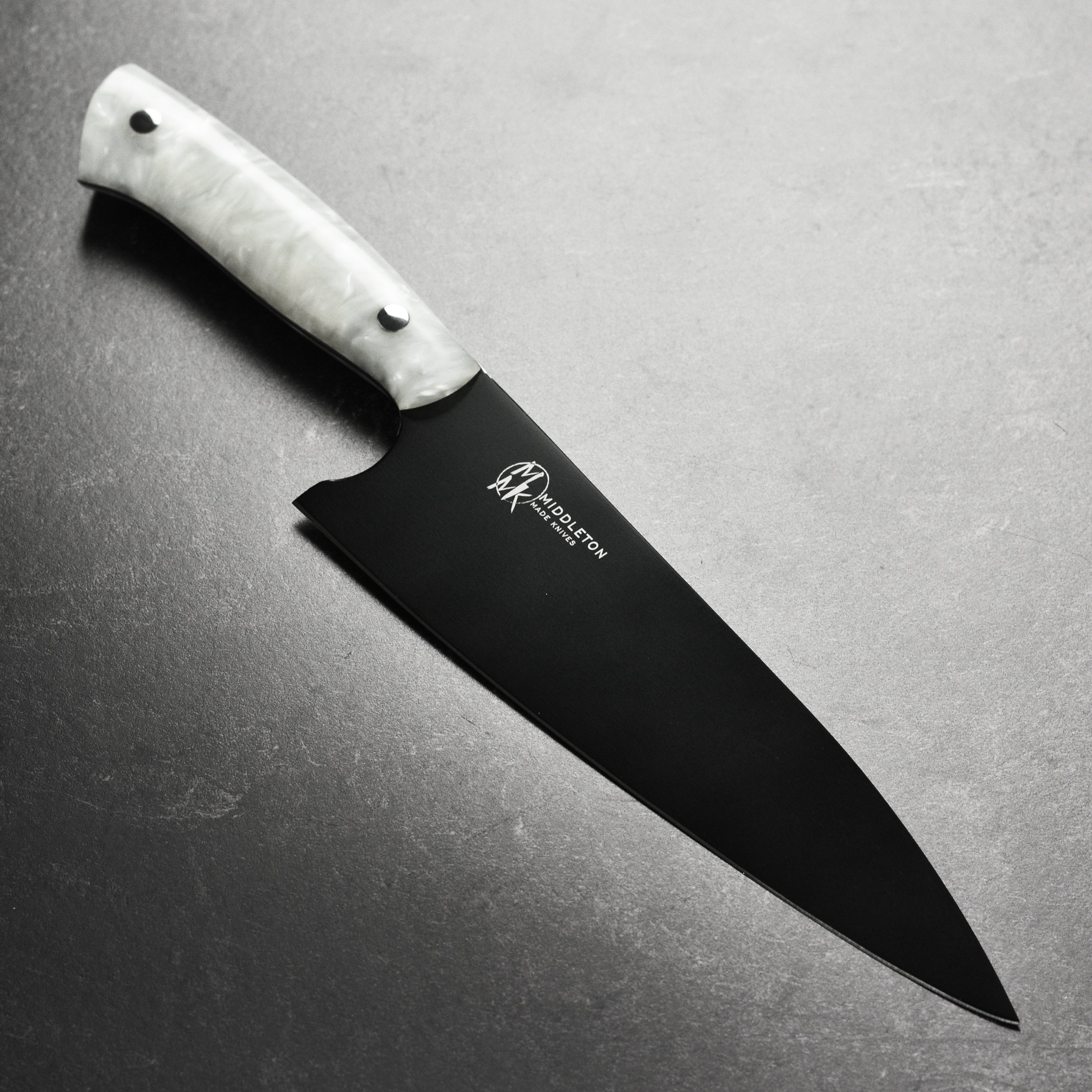 Middleton Pearl Echo 8-inch Japanese chef's knife with ergonomic handle and sleek finish