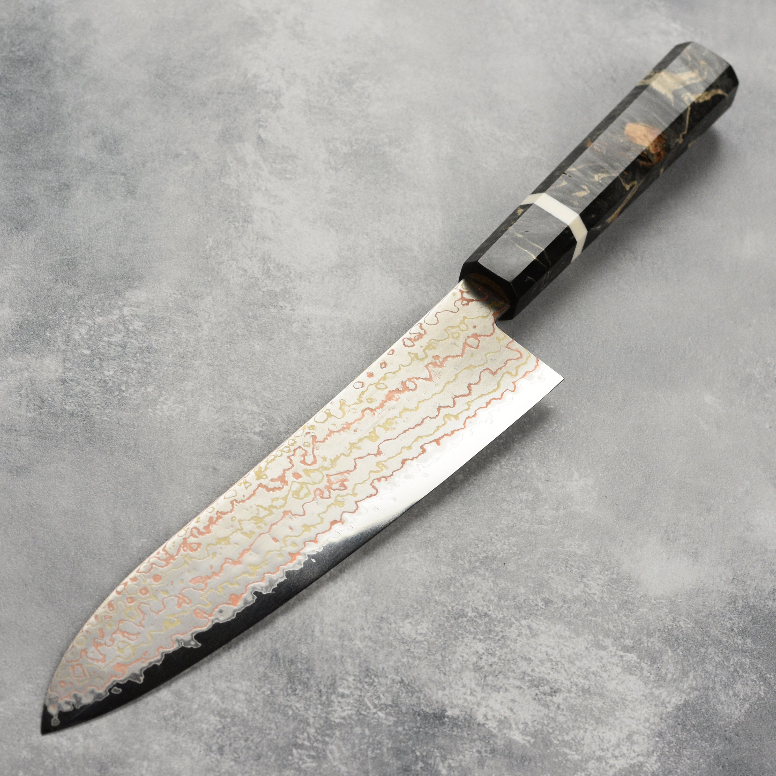 Close-up of the knifes handle and blade for precision cutting