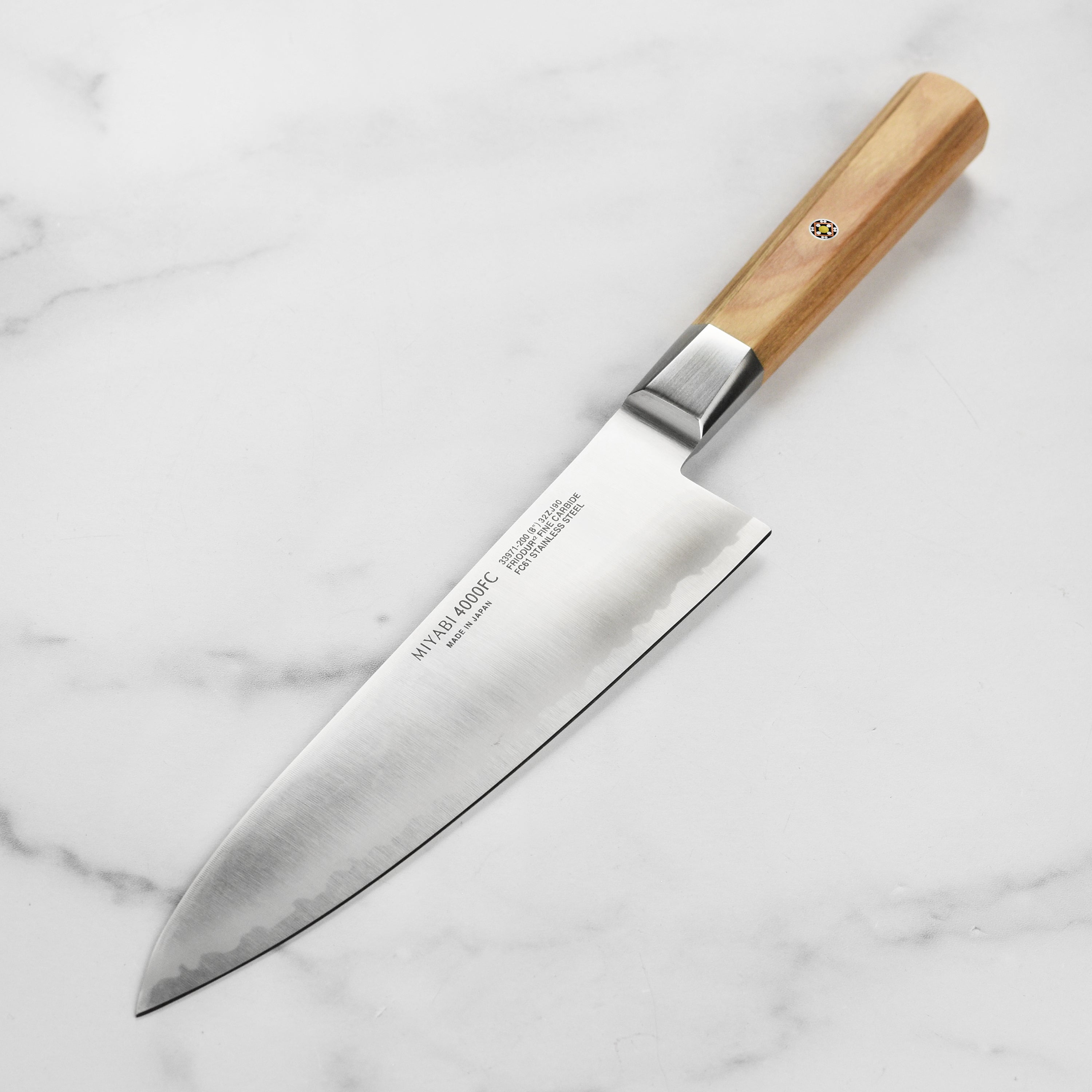 Japanese knives craftsmanship: Miyabi Koya 8-inch chefs knife in a kitchen setting