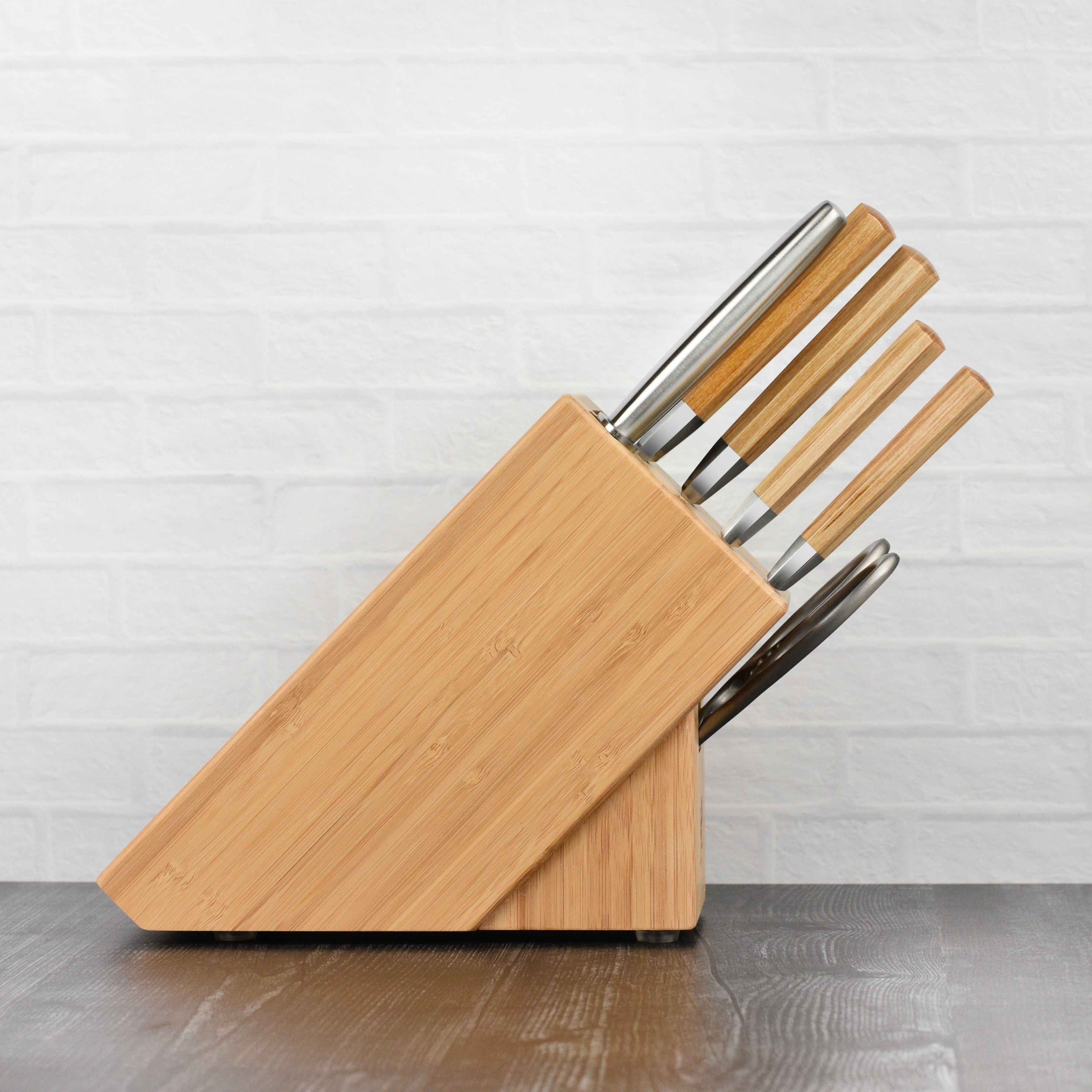 Miyabi Koya 7-piece Japanese kitchen knife set with wooden block and blades