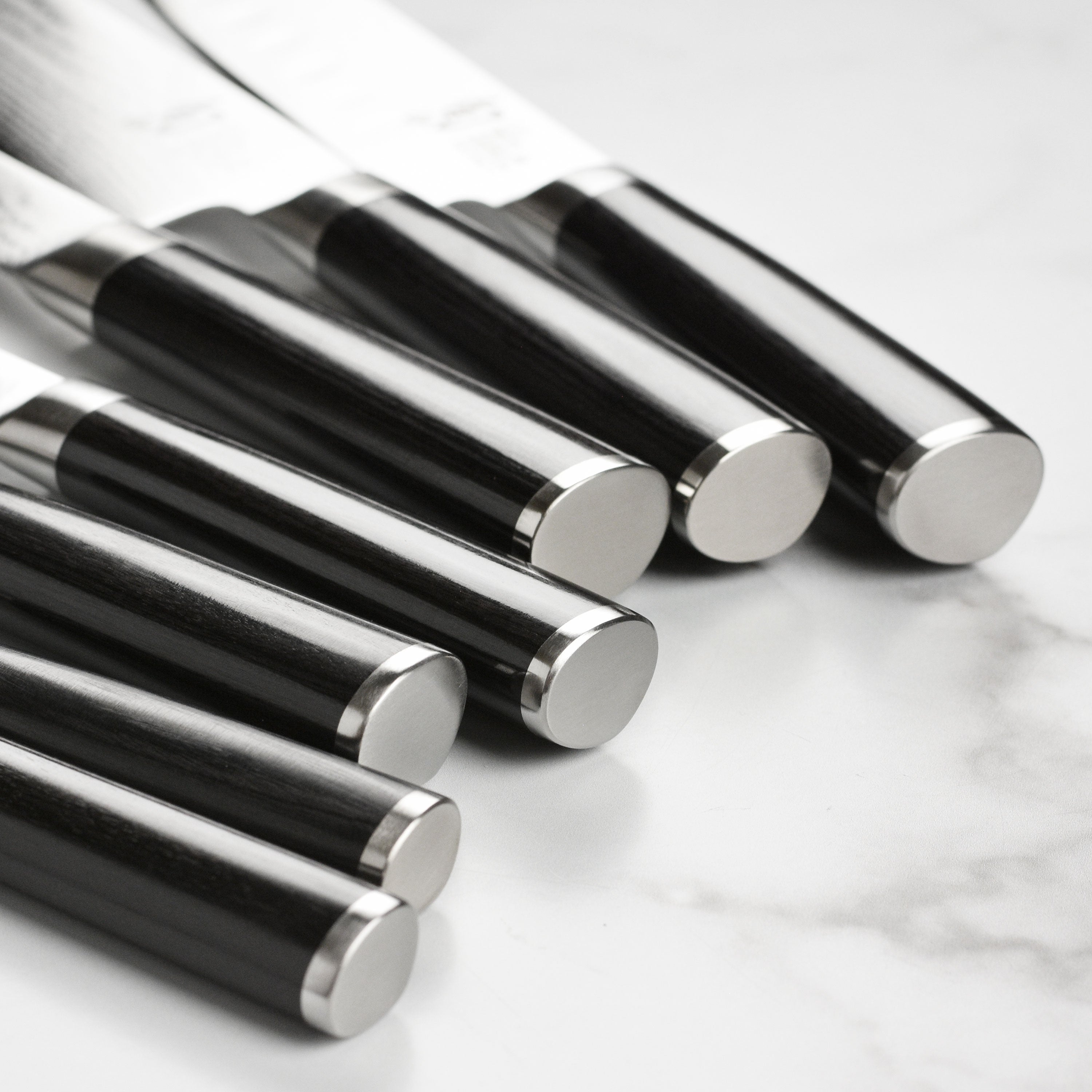Shun Classic Japanese knife set with knife block showing detailed blades