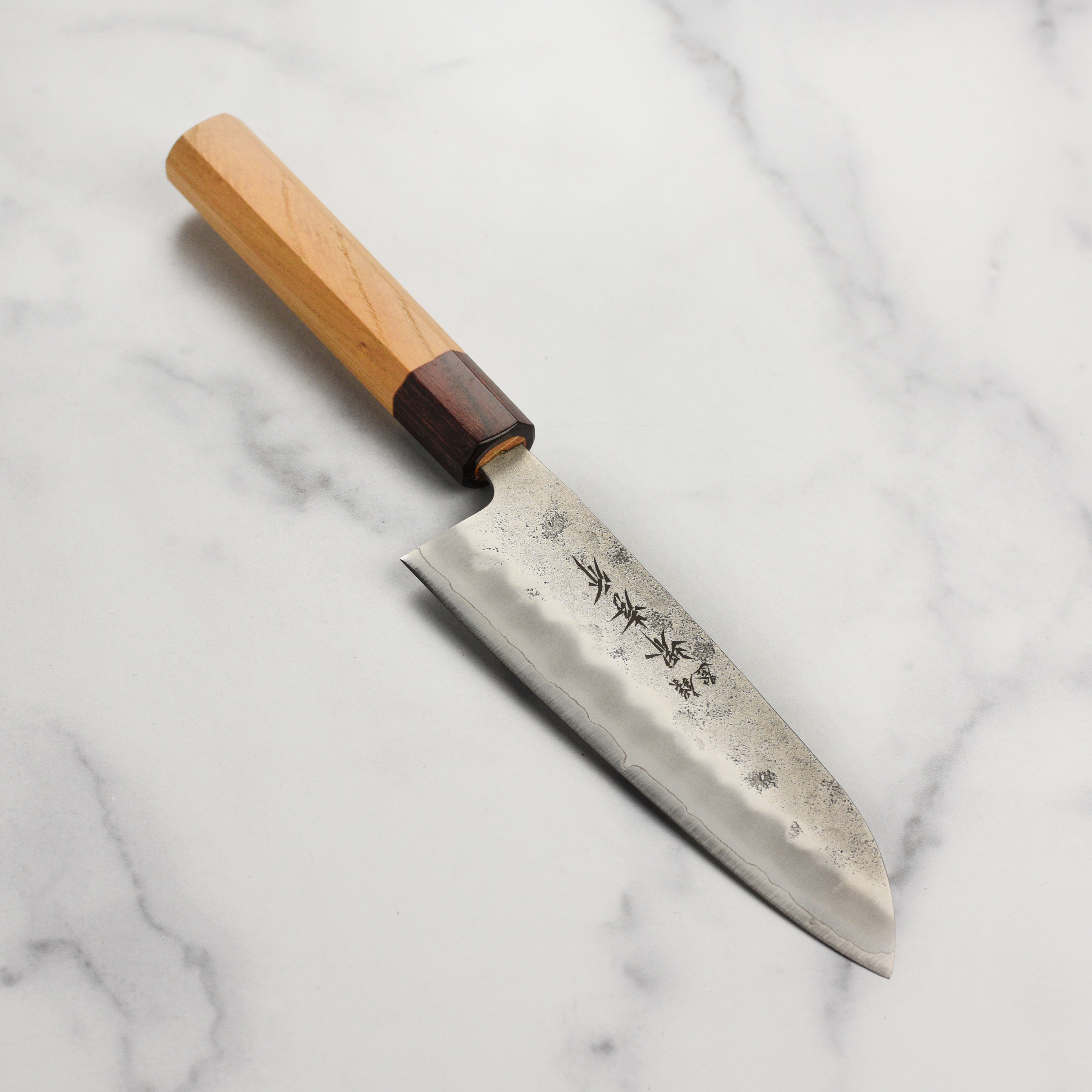 Takayuki Ginsan Nashiji 6.5 inch Santoku knife with detailed Nashiji finish