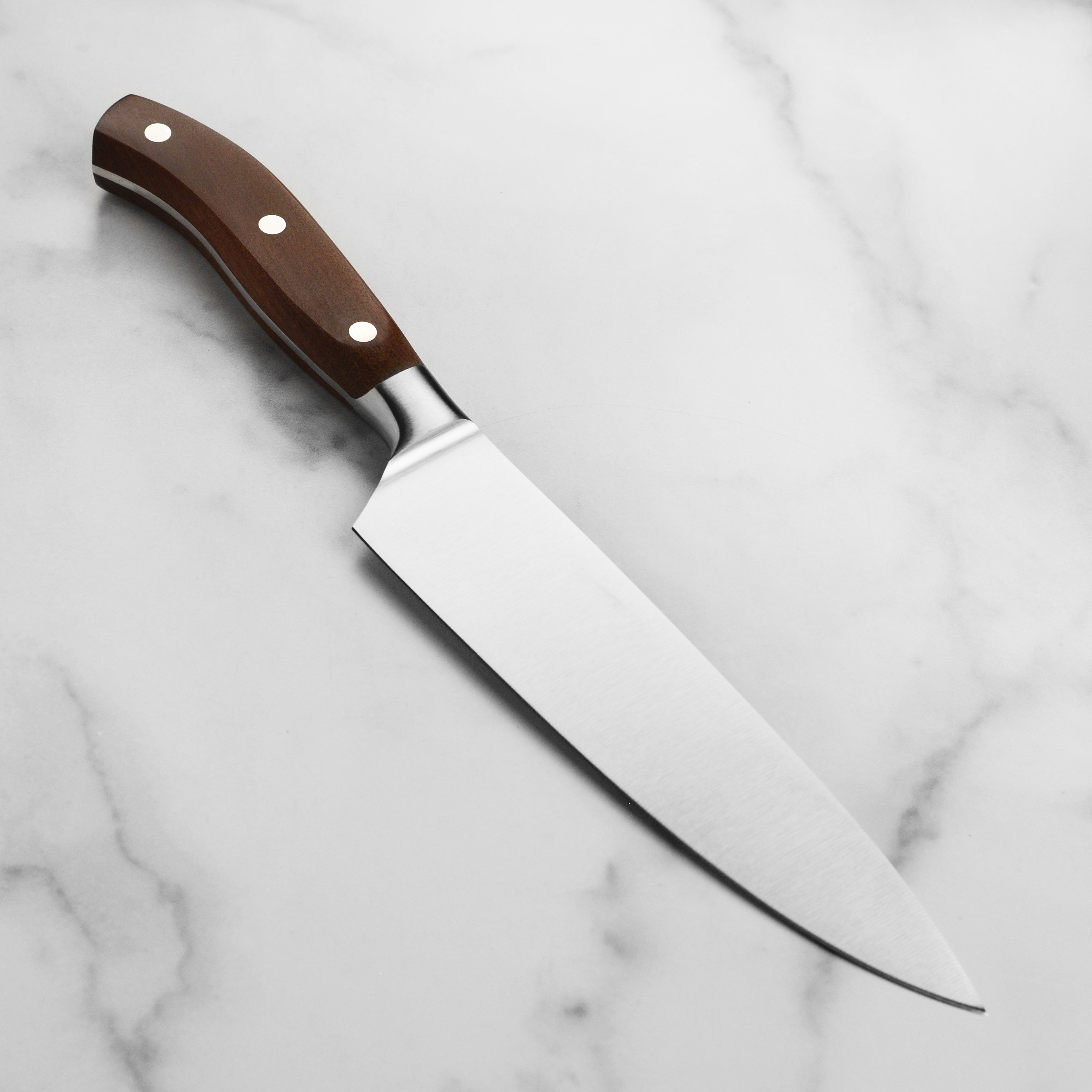 Detailed shot of the blade and handle of the Victorinox knife highlighting craftsmanship