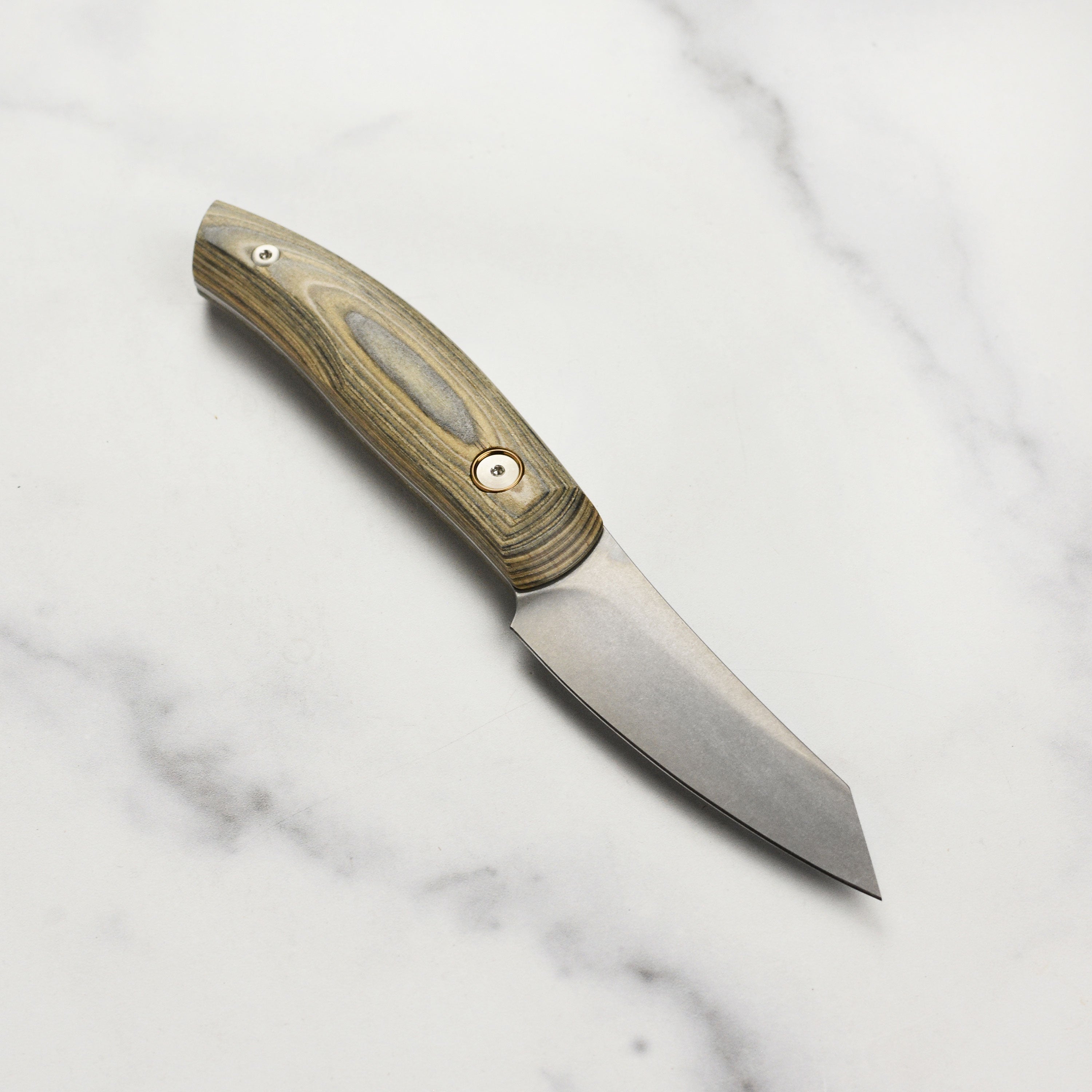 Elegant Italian handcrafted knife with wooden handle for fine kitchen work