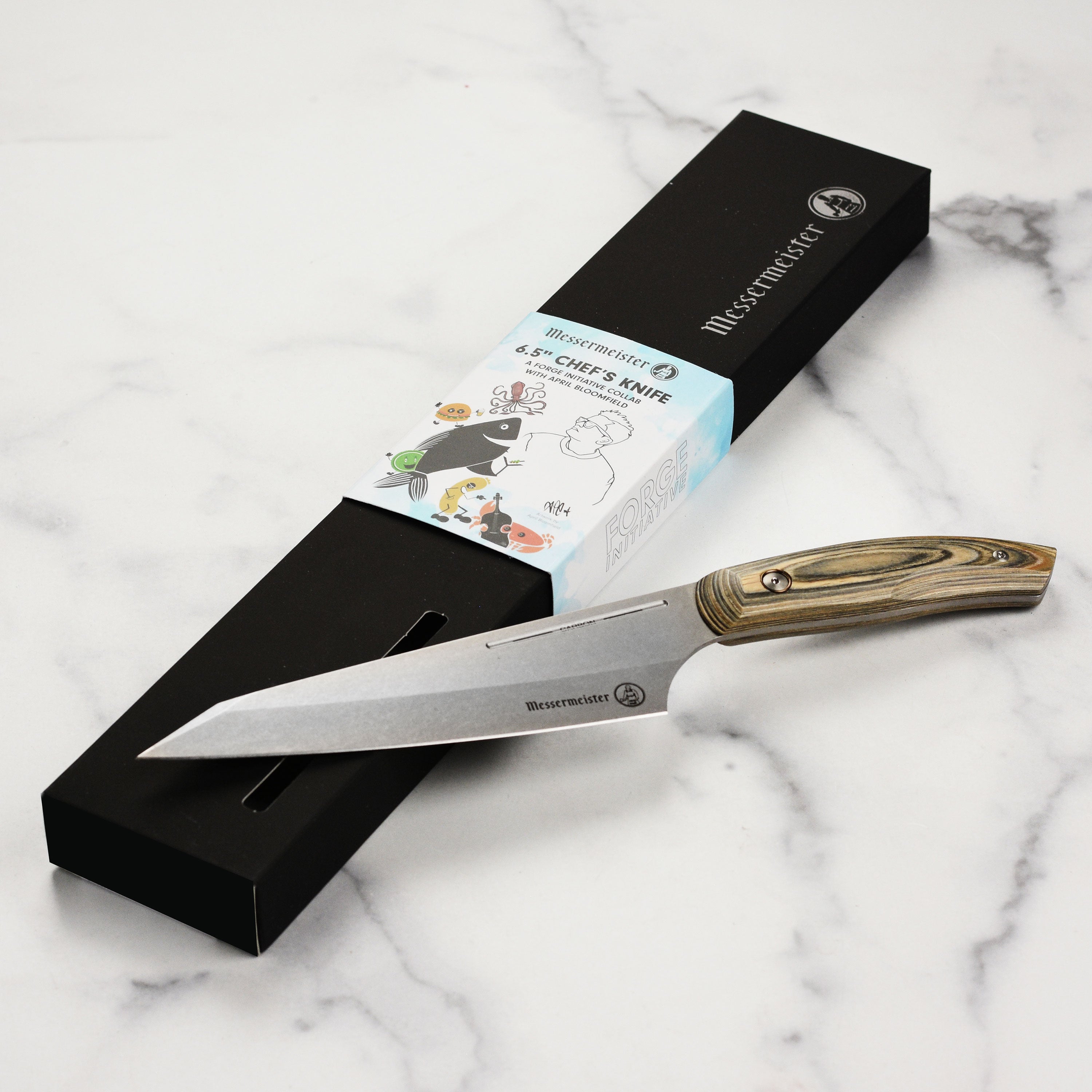 Artisan Italian chefs knife in action, slicing fresh vegetables on a cutting board