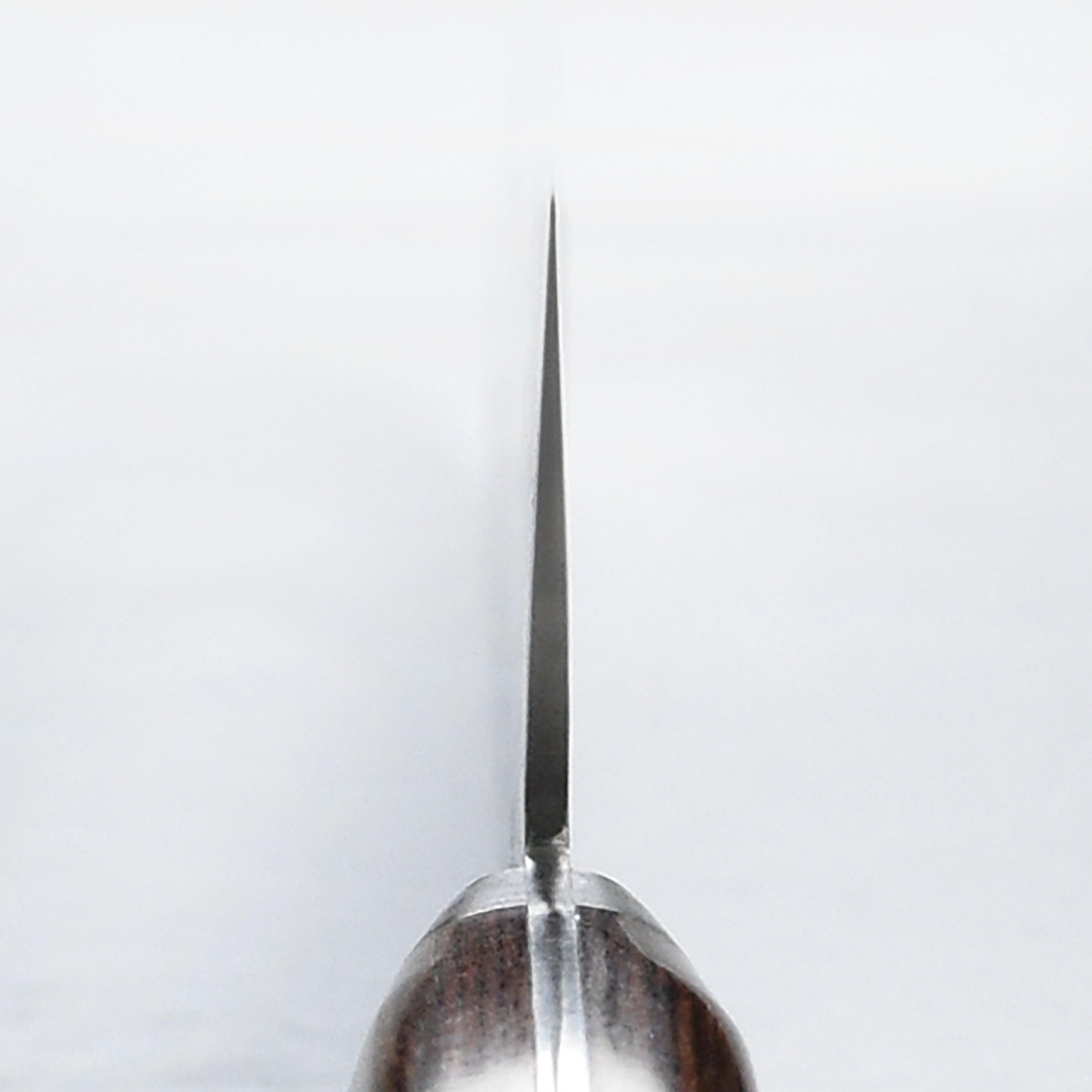 Ittetsu VG10 Premium Hammered Damascus Santoku Knife displayed on a wooden cutting board, highlighting its beautiful design.