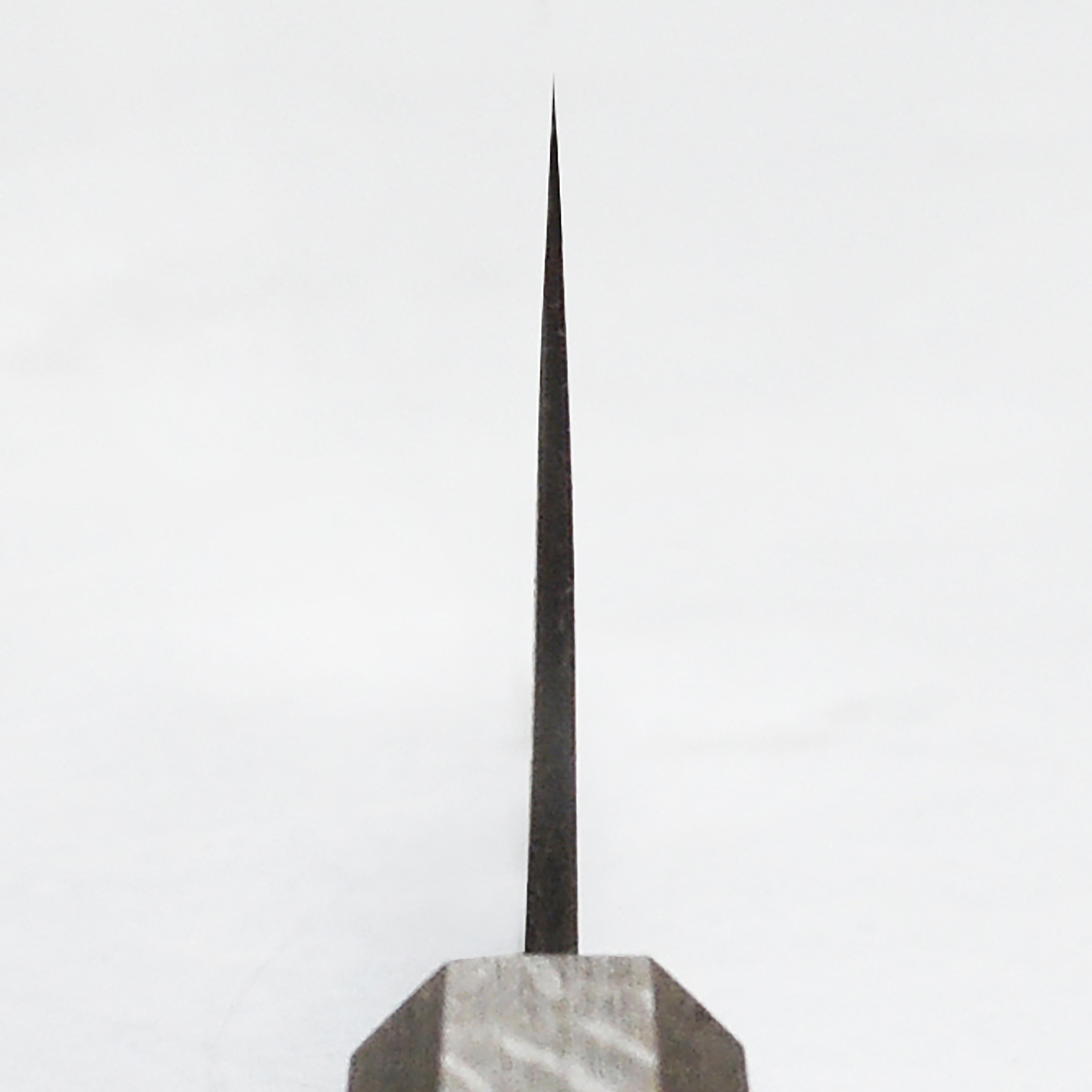 Top view of the 6.5-inch stainless steel Nakiri knife highlighting its sharp edge