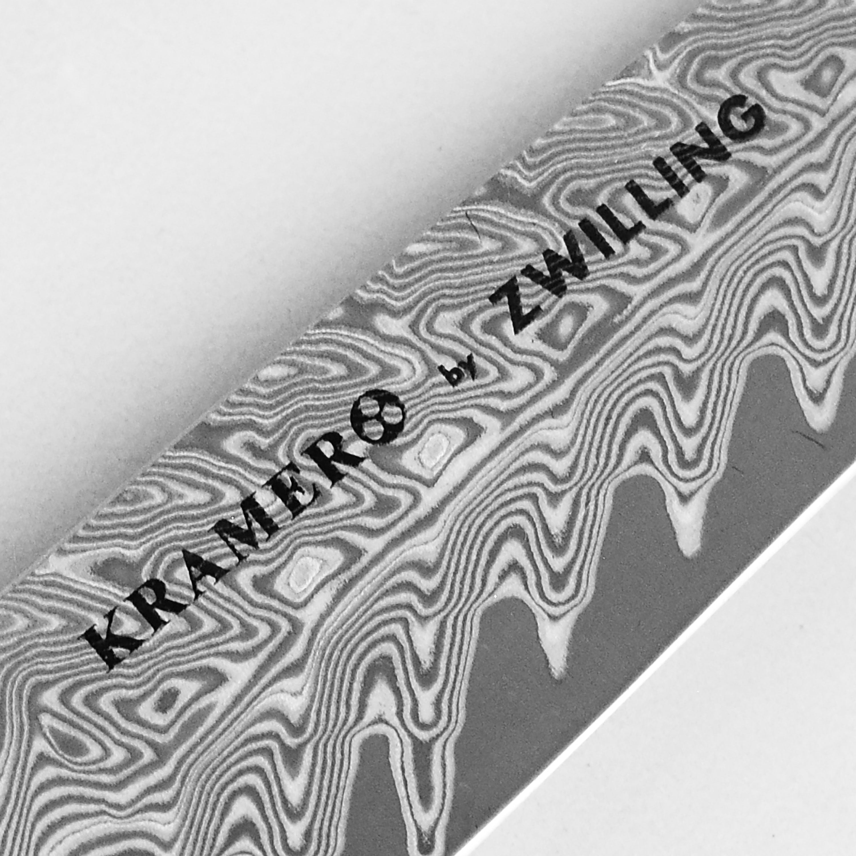 Detailed view of the hand-honed edge on the Kramer Cumulus paring knife