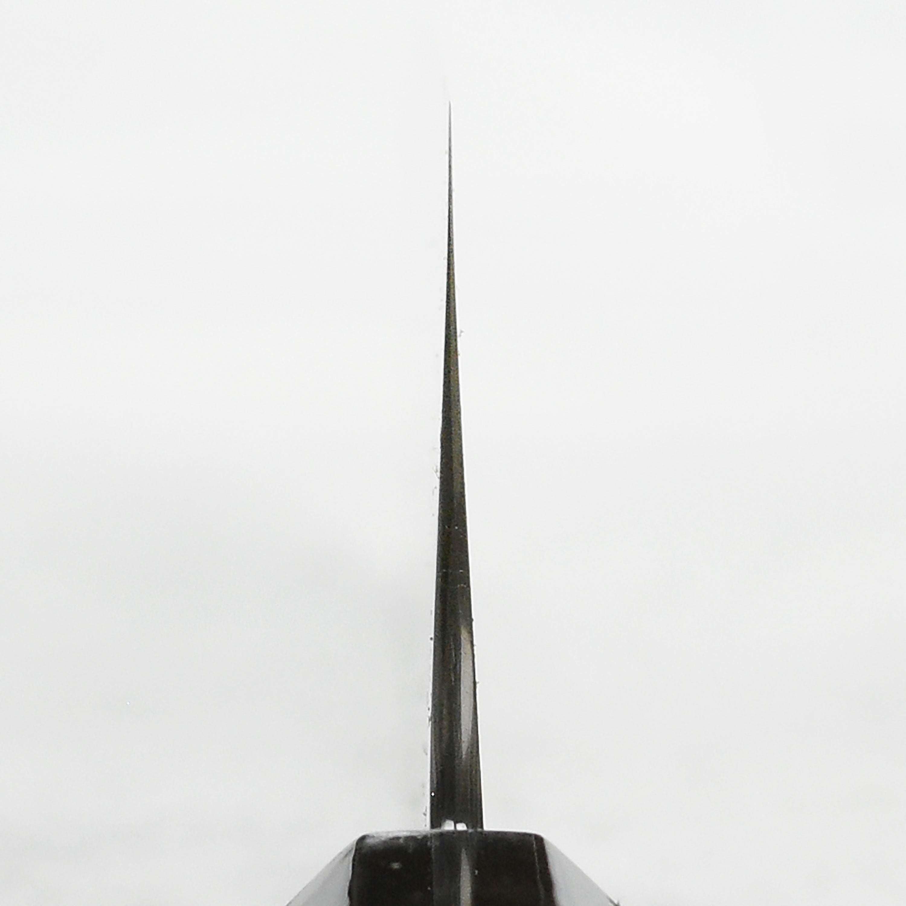 Close-up of the Nigara Kagetora Damascus knife showing intricate steel layering and polished edge