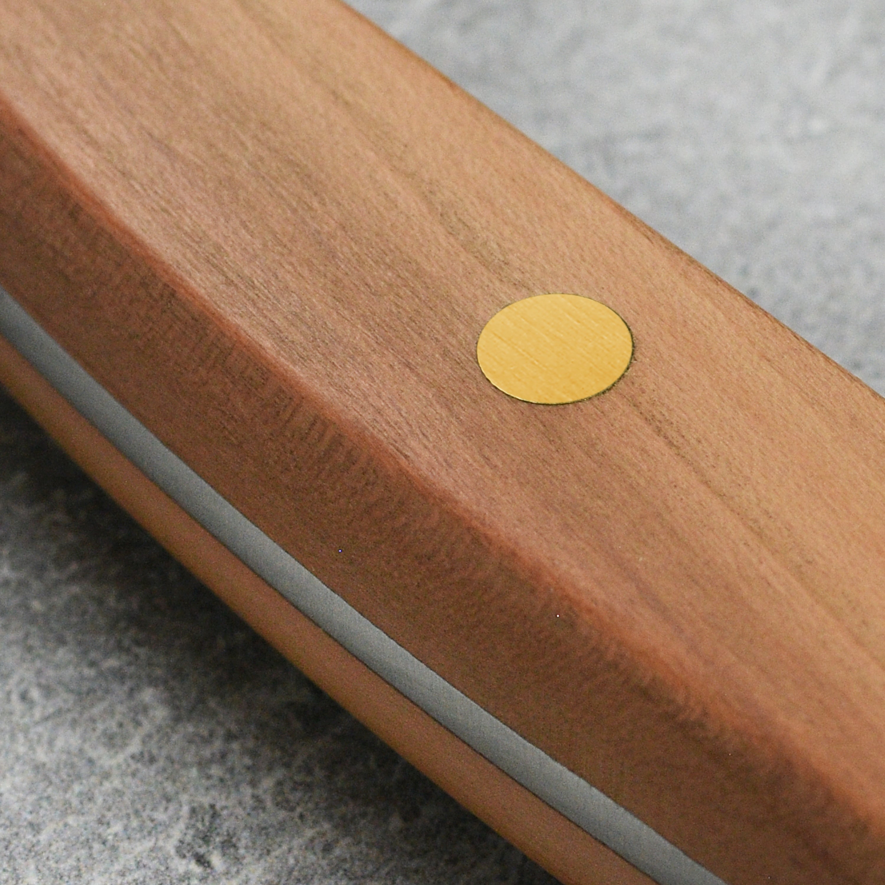Karl Gude chefs knife showcasing the high carbon steel blade and ergonomic handle