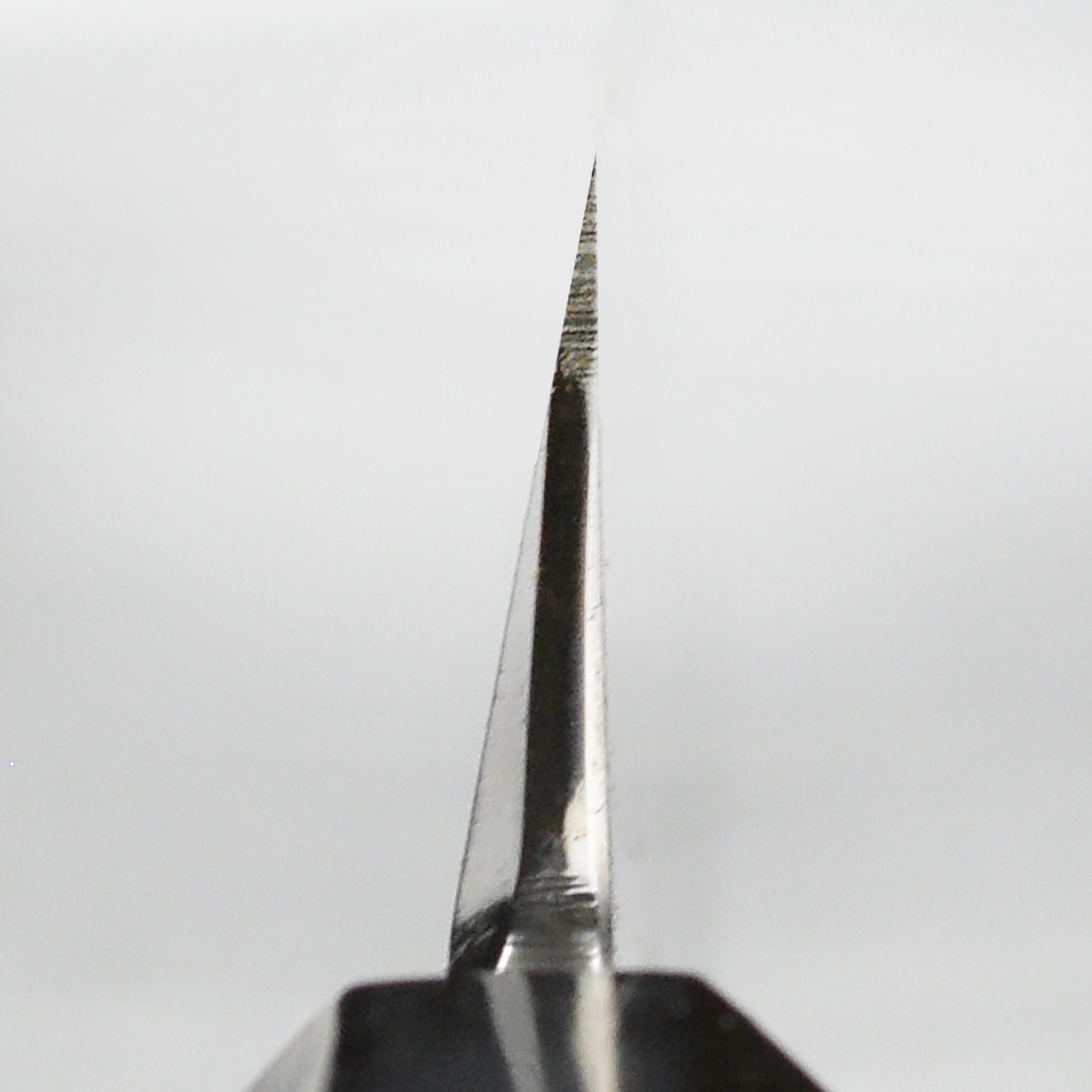 Premium chef knife with saya displayed elegantly on a kitchen countertop.