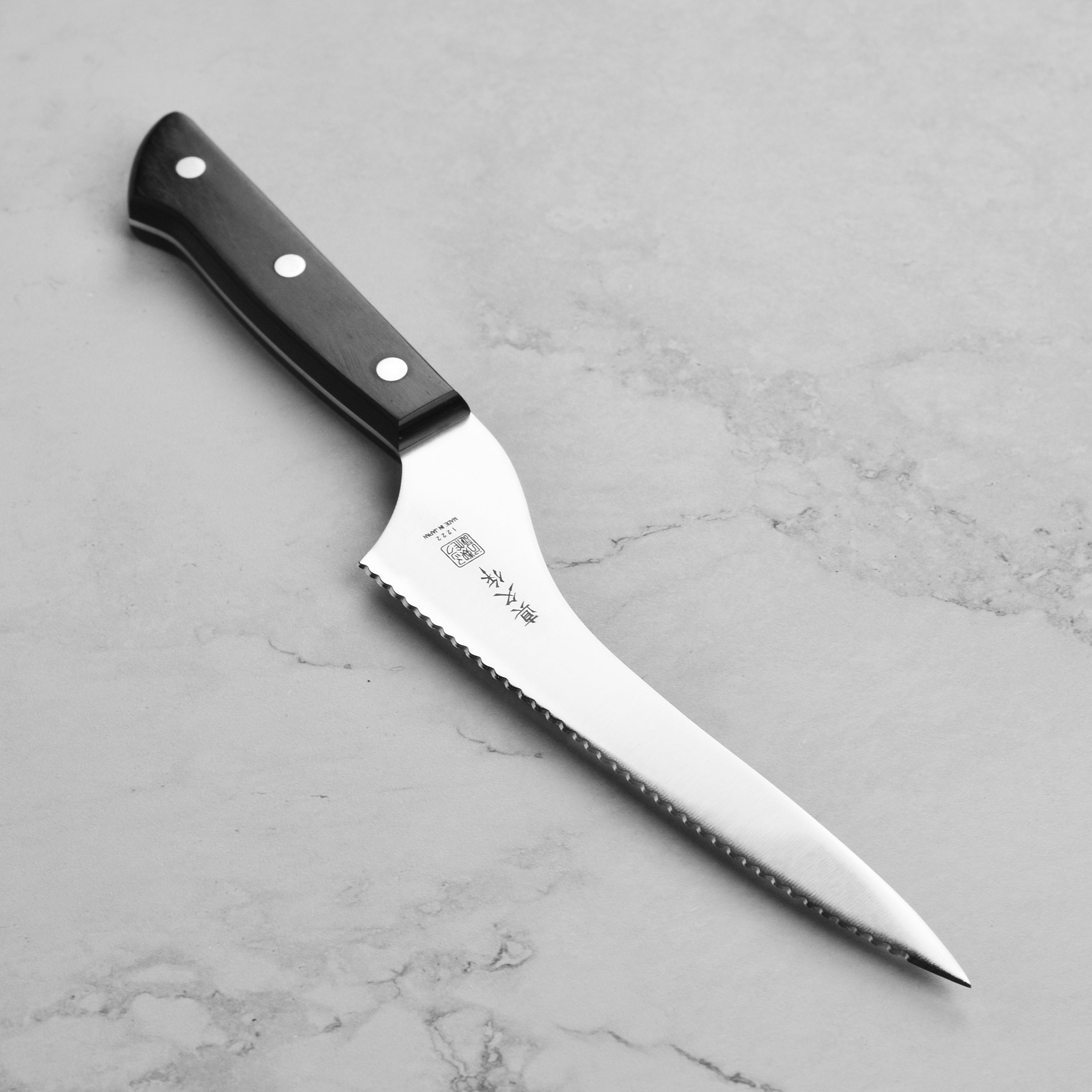 Japanese high carbon steel bread knife with Pakkawood handle