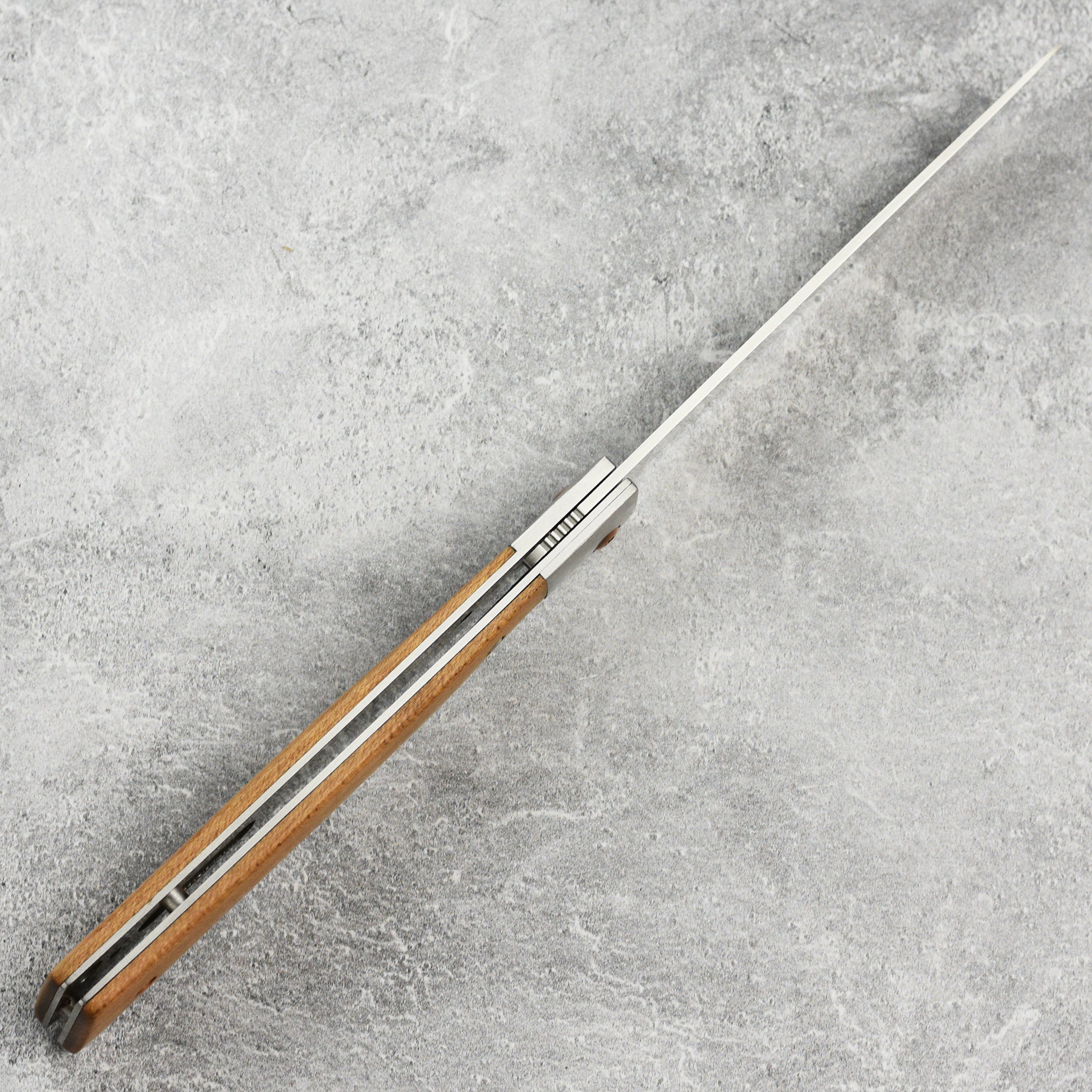 Folding steak knives with German steel blades and leather roll for easy transport