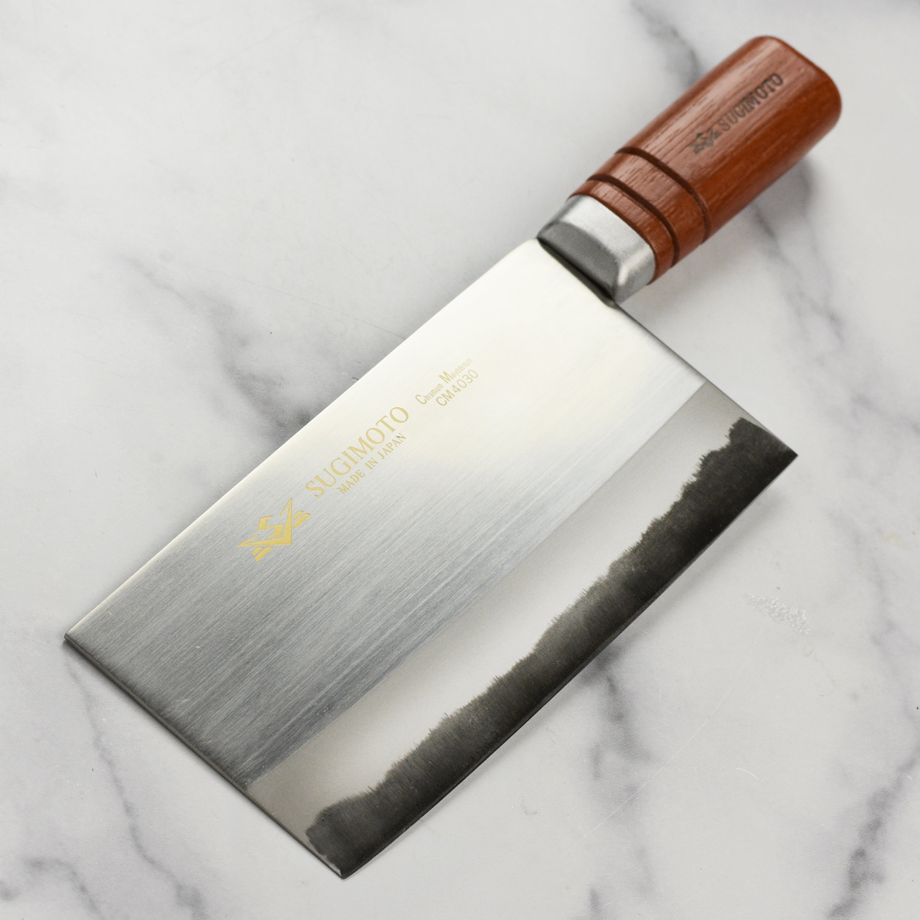 Top view of the 7.5-inch kitchen cleaver for precise slicing