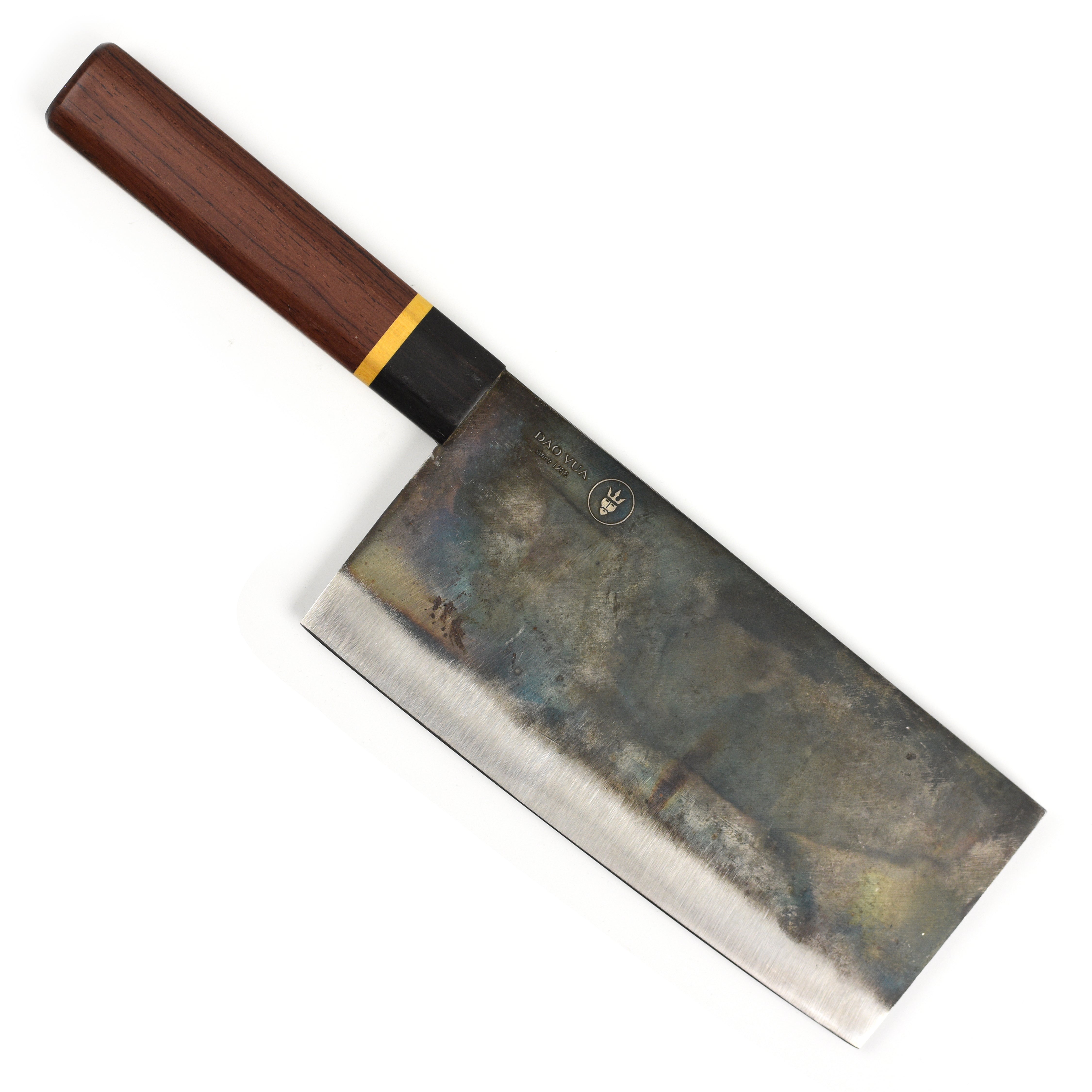 Front view of Dao Vua V3 8-inch Chinese cleaver with carbon steel blade
