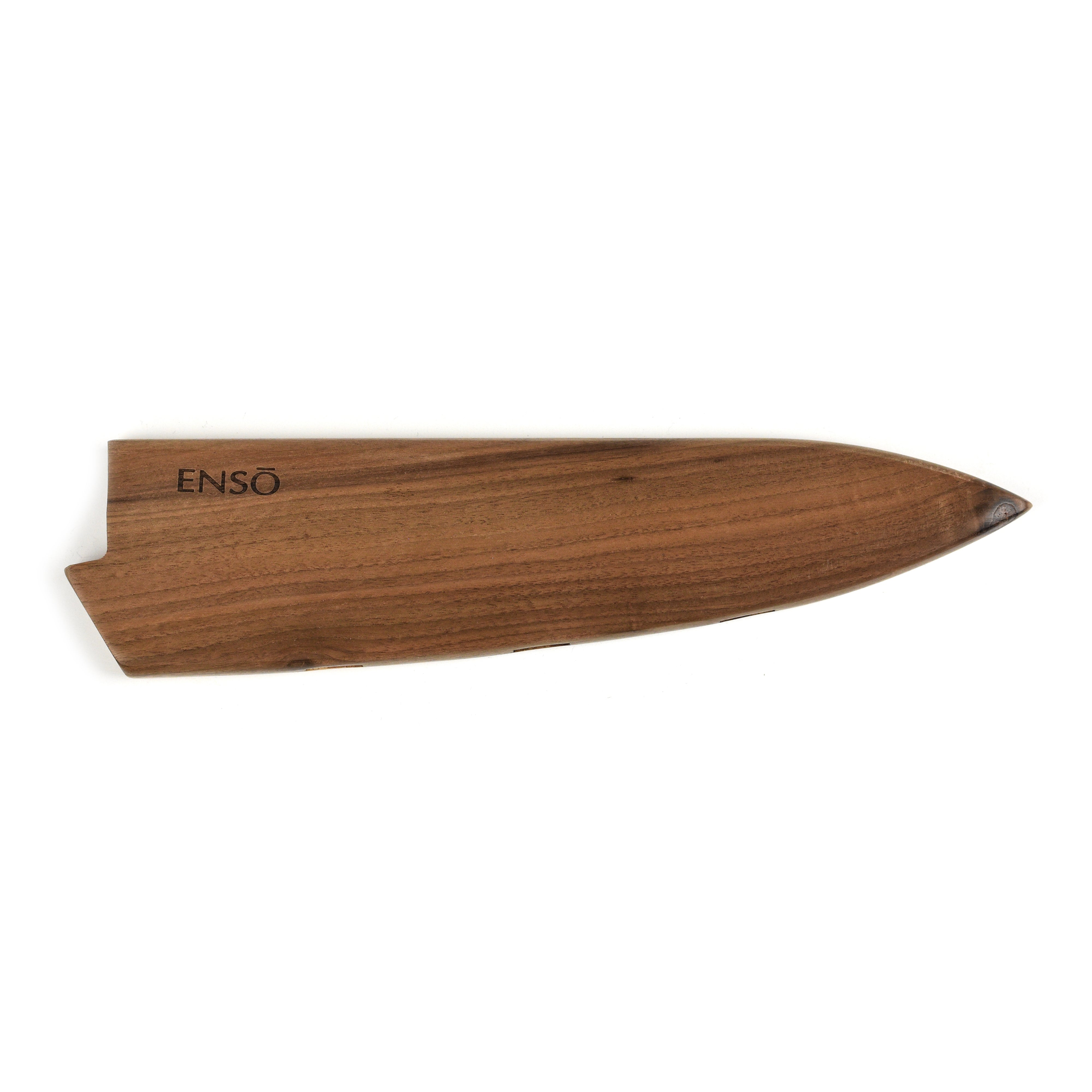 Walnut magnetic sheath for 8 inch chef knife showcasing elegant design and strong magnetic hold.