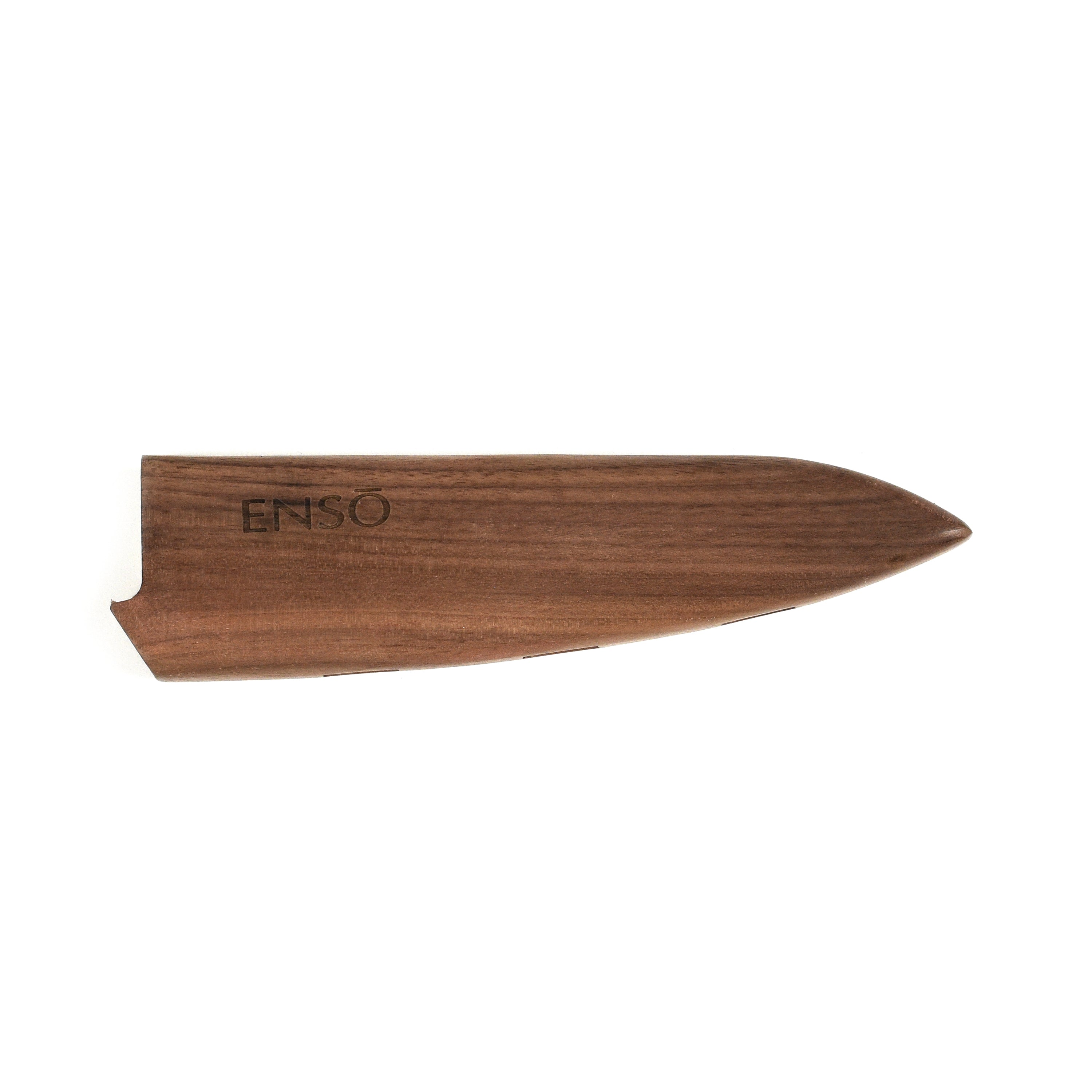 Walnut magnetic knife sheath showcasing its sleek design and magnetic strength.
