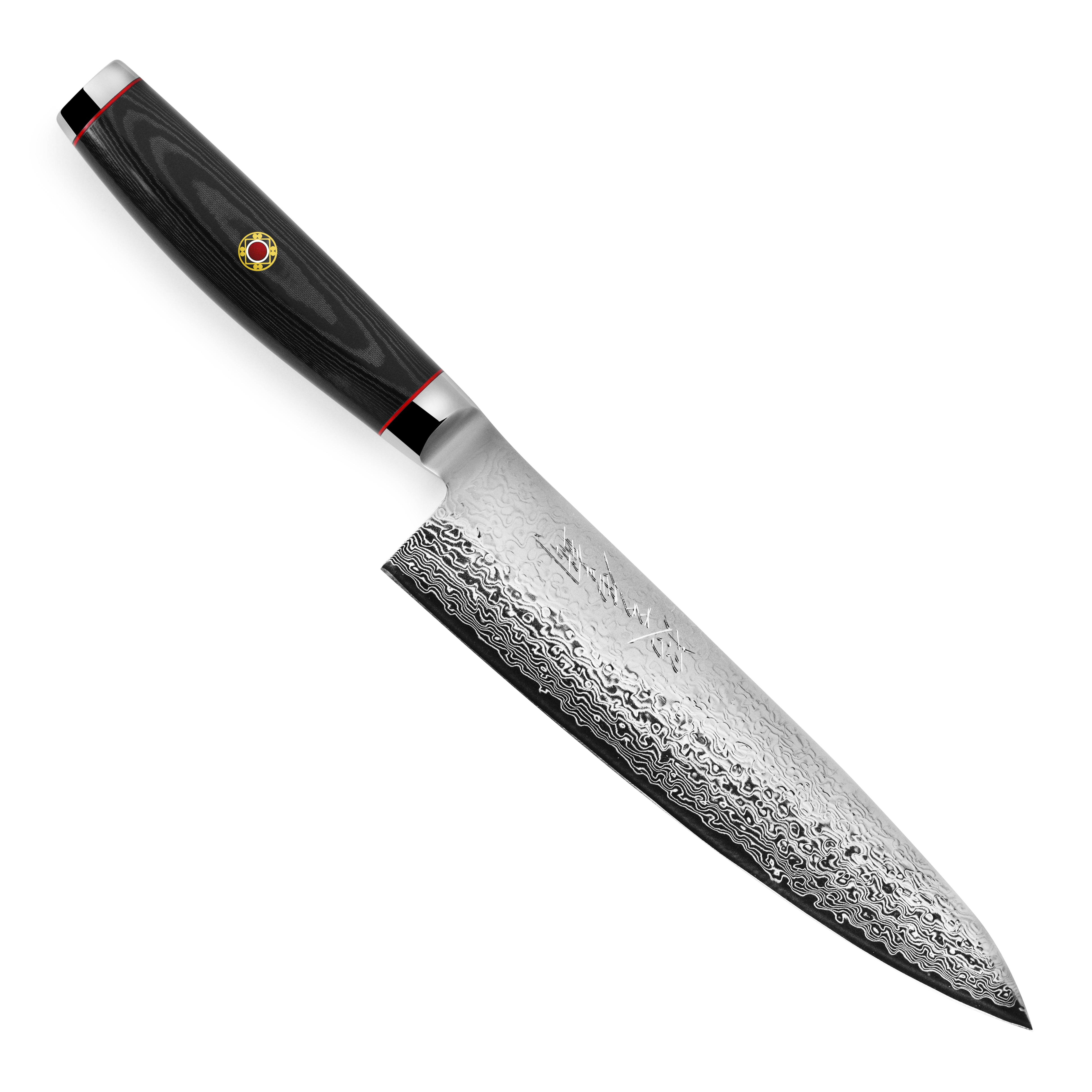 Enso SG2 8-inch Damascus chefs knife blade with Damascus pattern and engraved kanji