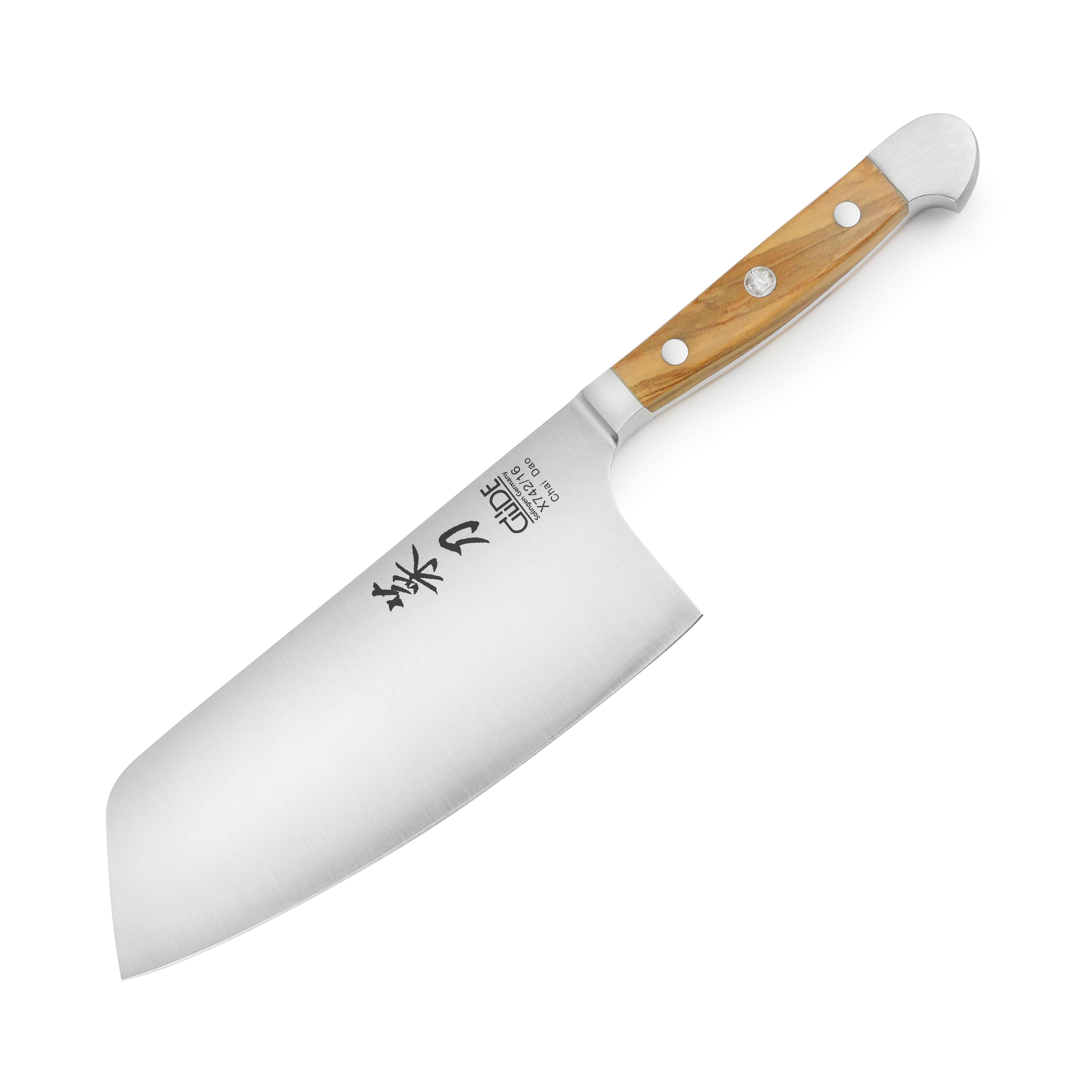 Gude Alpha Olive 6-inch Chai Dao knife with ergonomic handle and sharp blade, ideal for home cooking