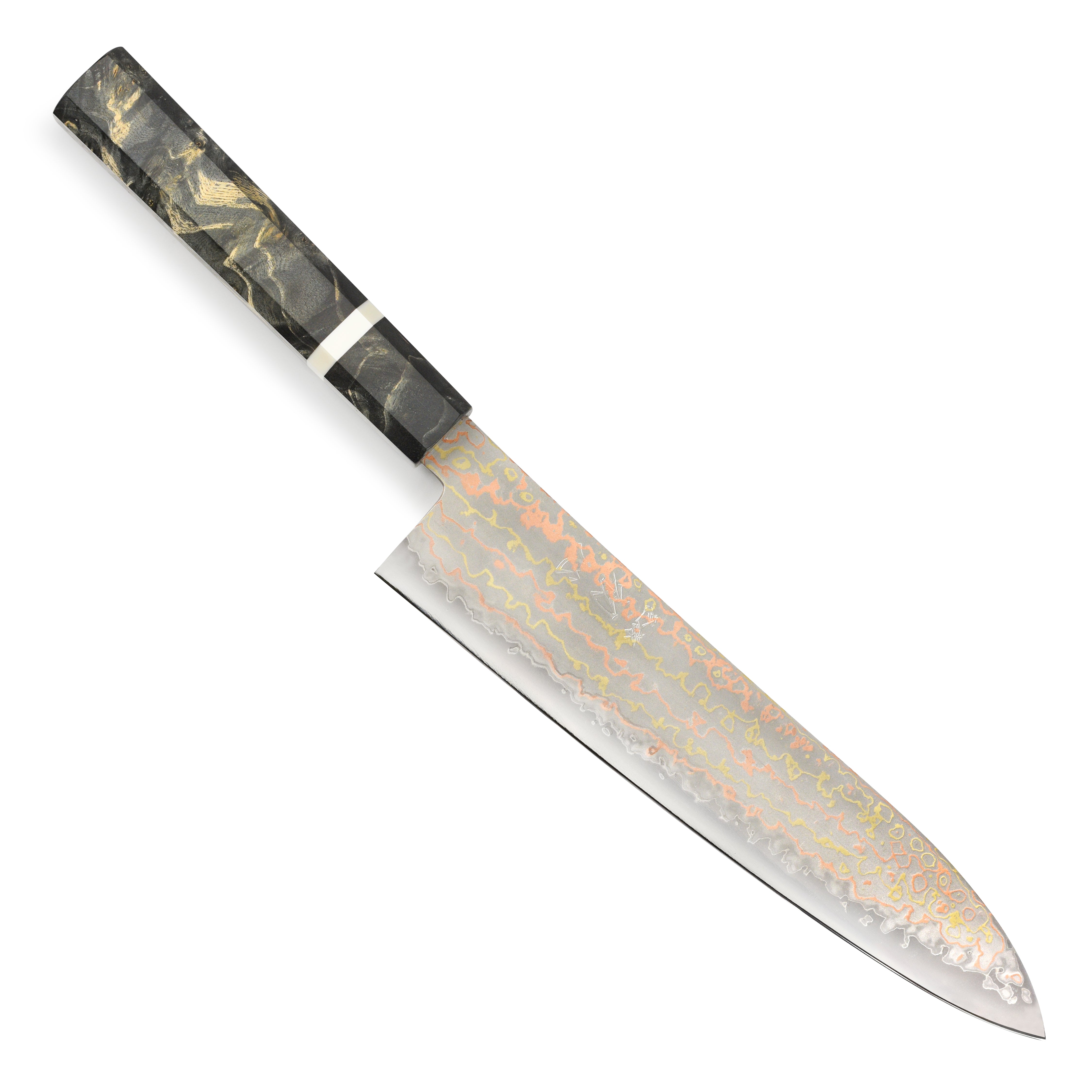 Close-up of the knifes handle and blade for precision cutting