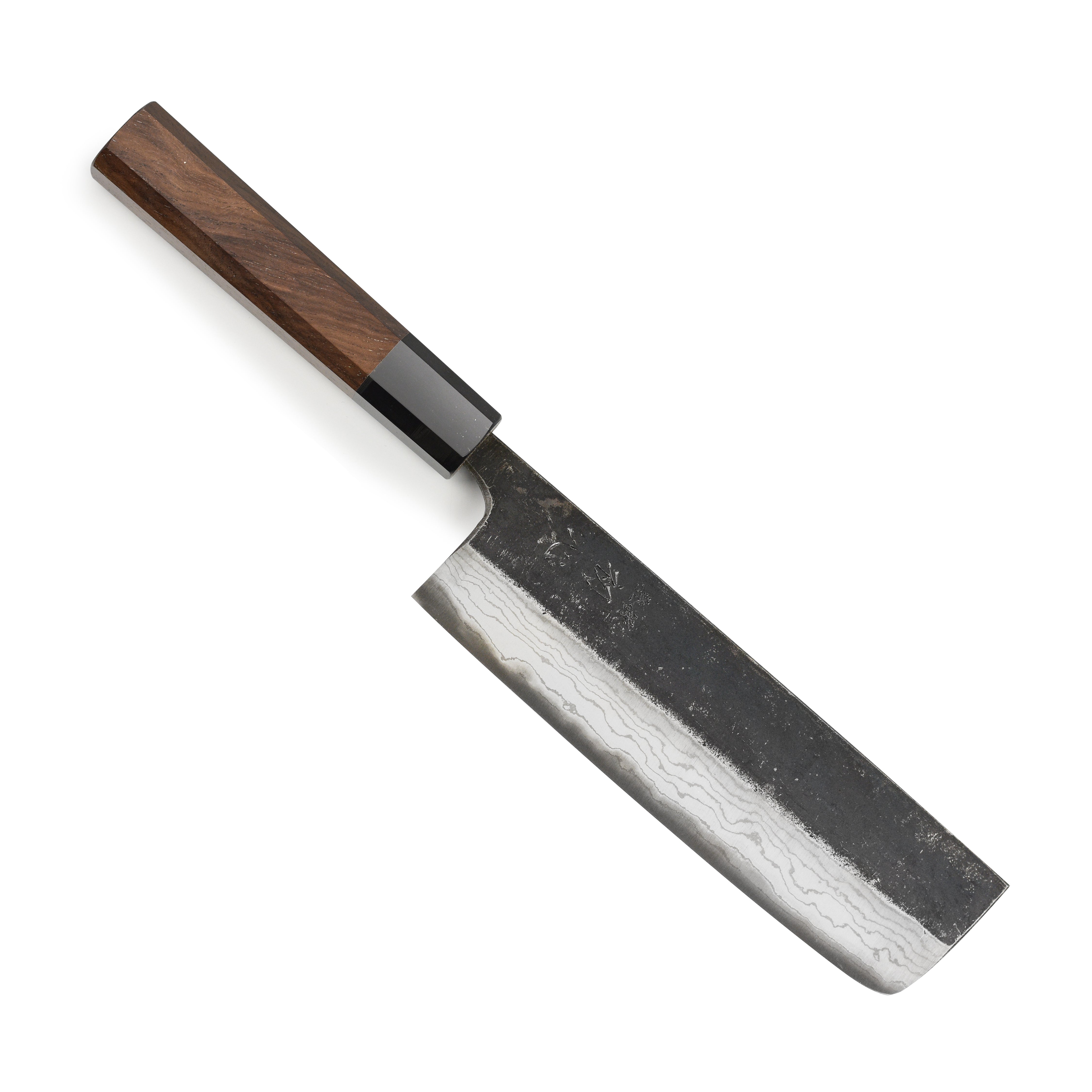 Hatsukokoro Nakiri knife with damascus steel blade for vegetable prep