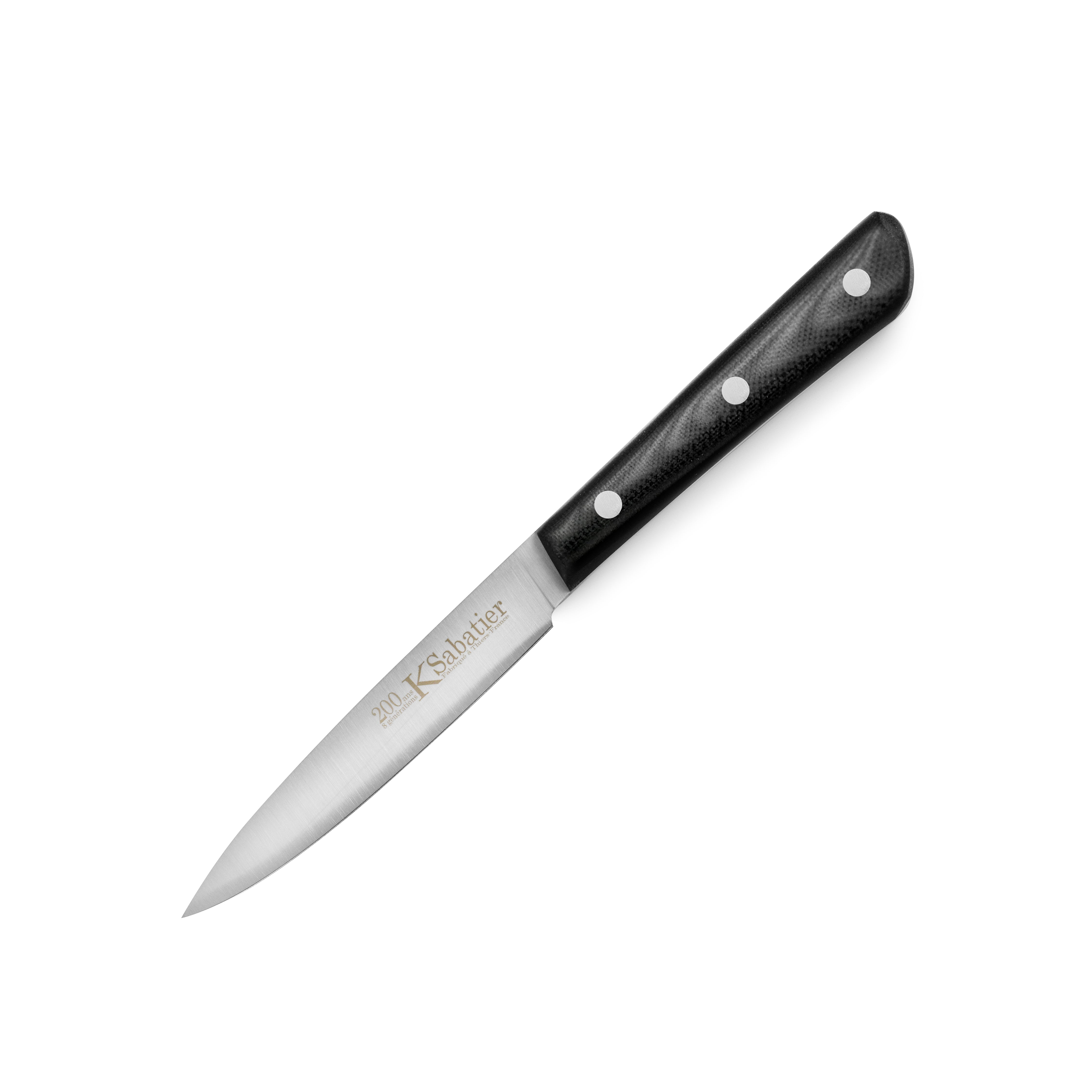Sabatier 200th Anniversary stainless steel paring knife on a cutting board