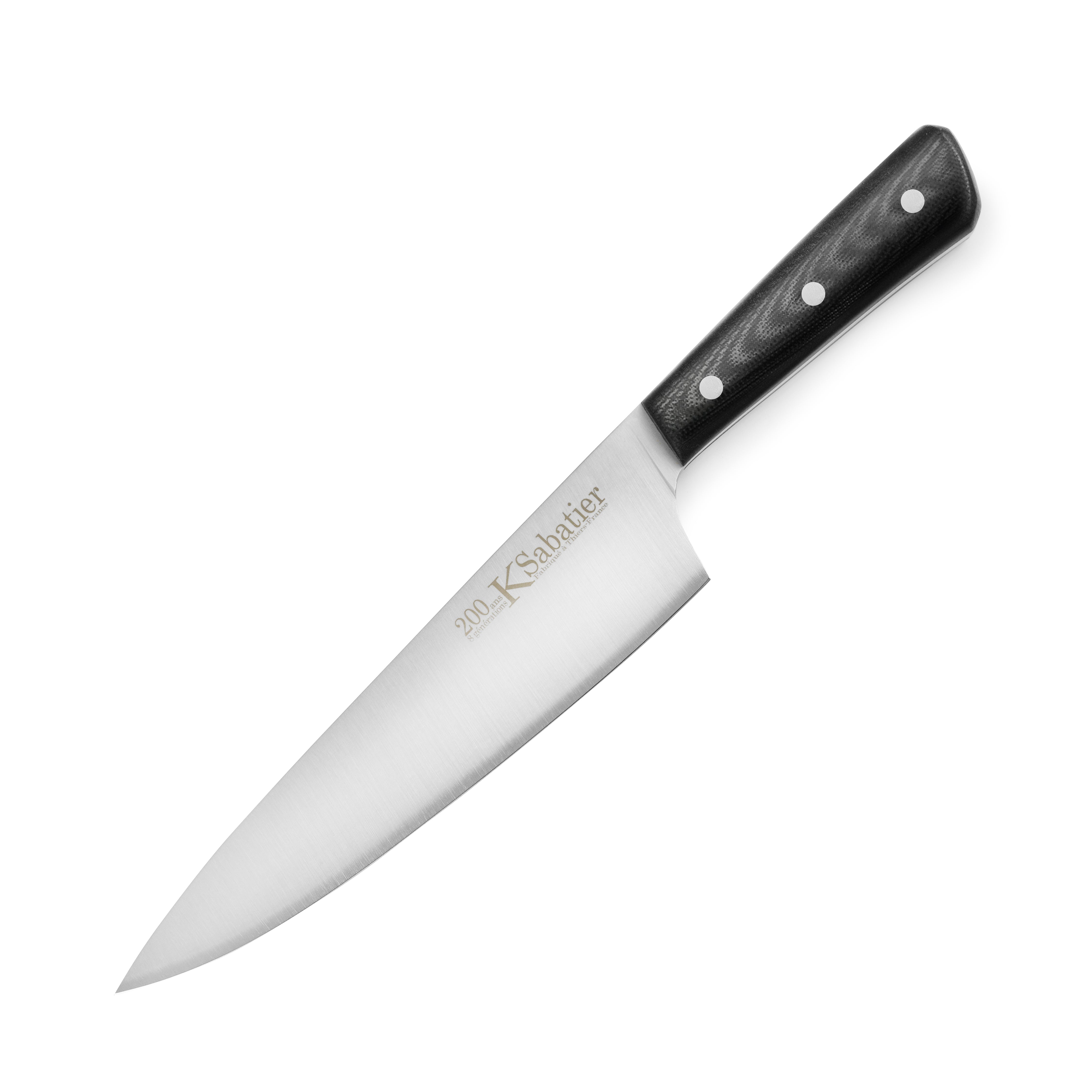 Sabatier 200th Anniversary Chefs Knife with a focus on the blade