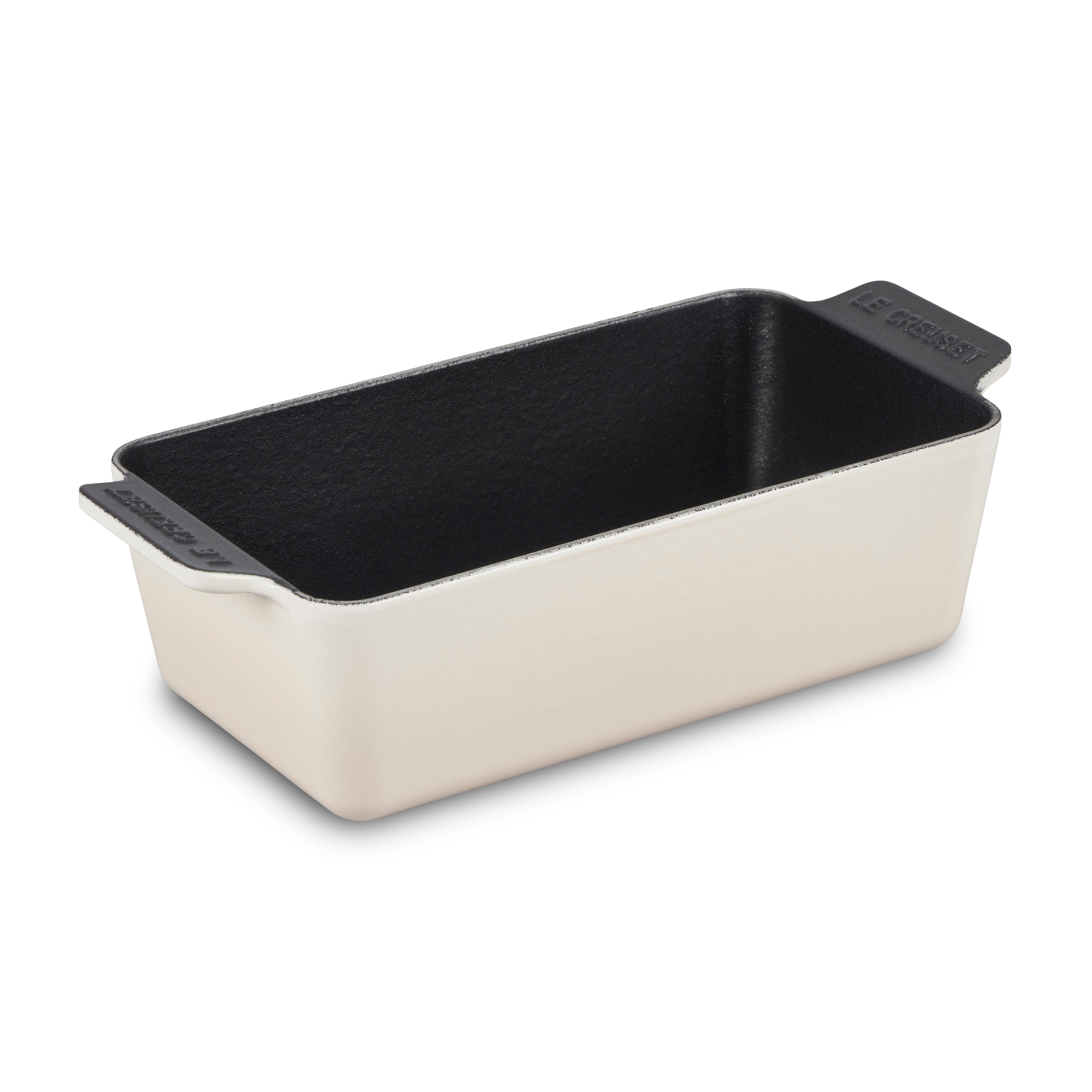 Top-down view of Le Creuset meringue loaf pan showcasing its enameled cast iron finish