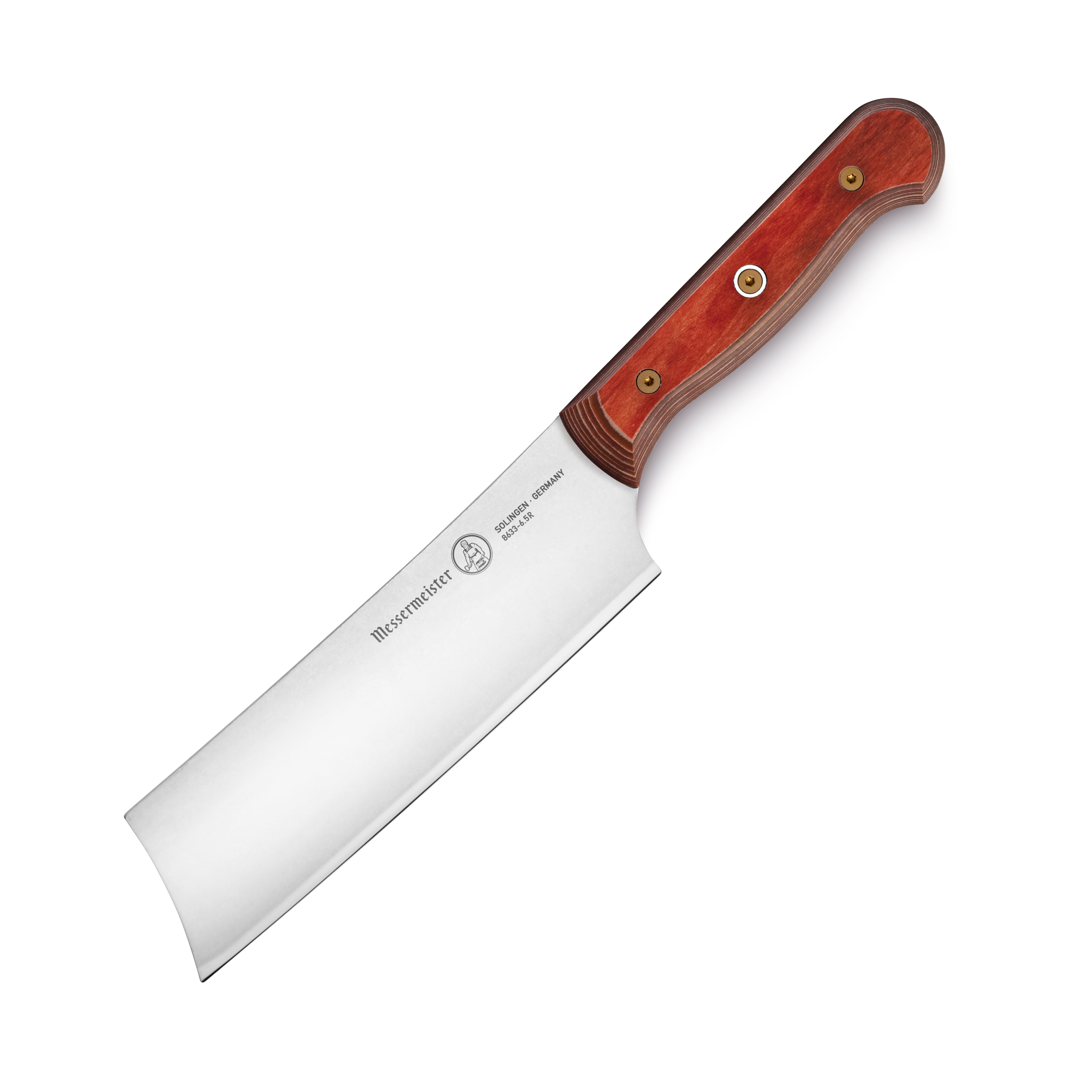 Messermeister nakiri knife blade detail for precise vegetable cuts