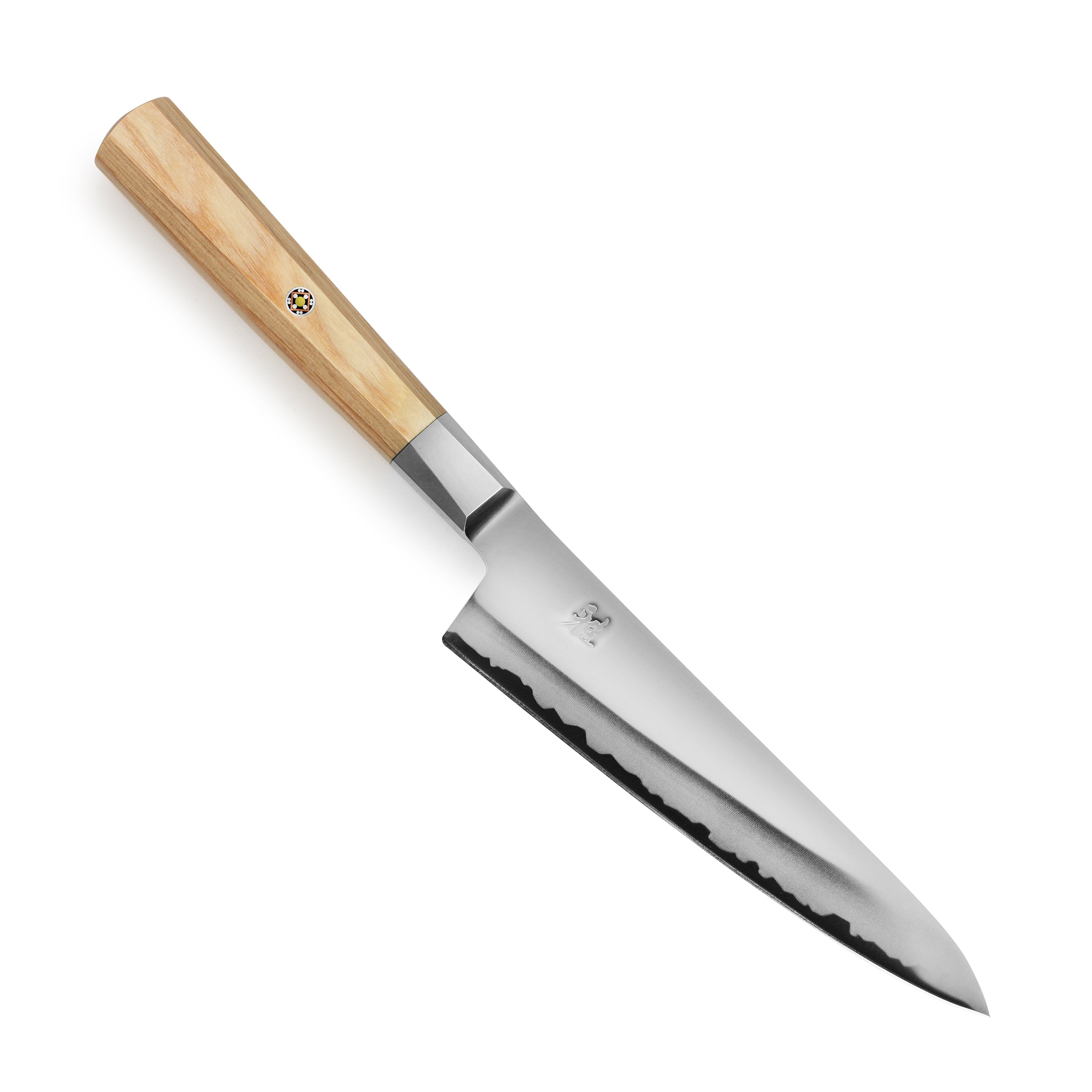 Miyabi Koya 5.5" Prep Knife with a close-up view of the blade and handle