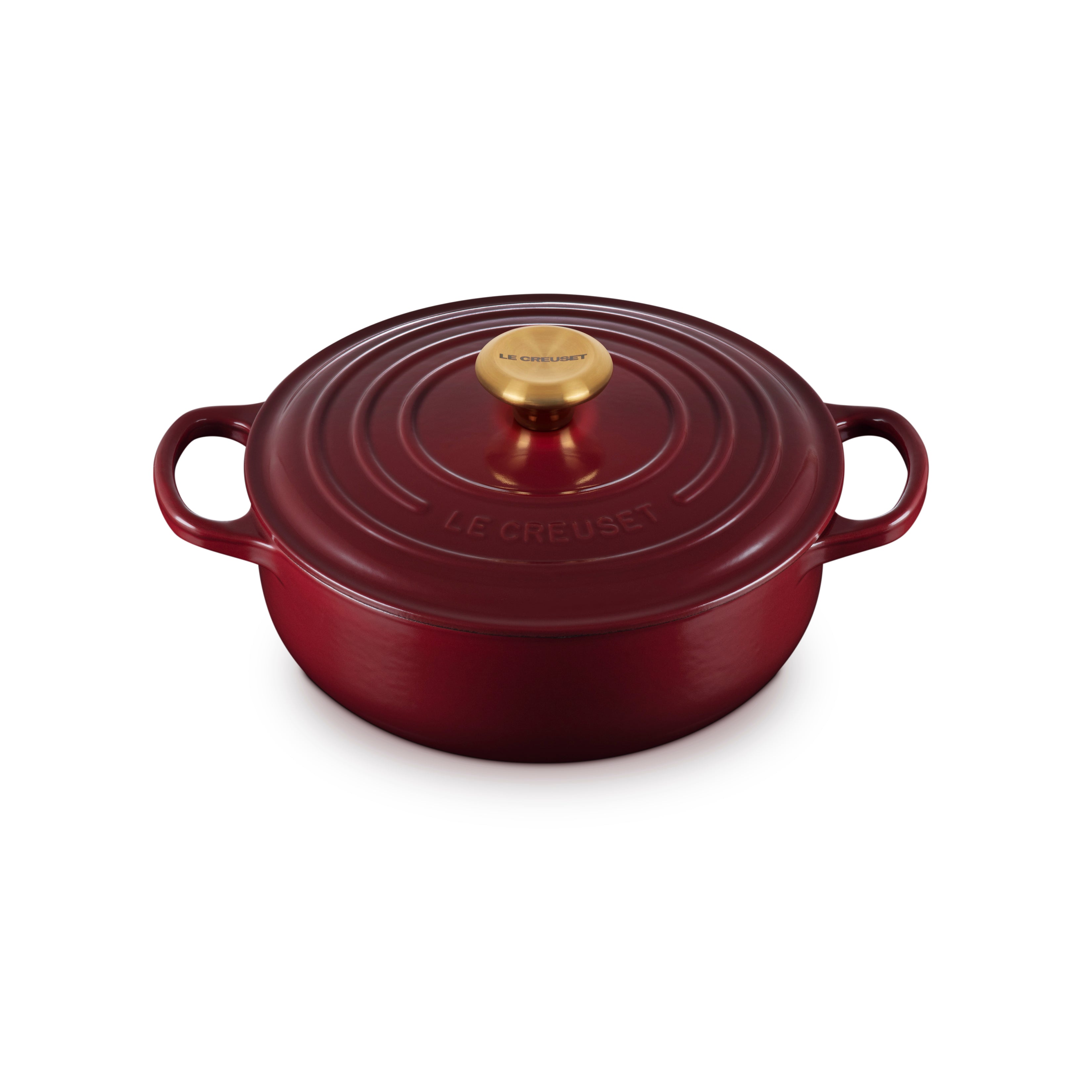 Le Creuset 3.5 quart enameled cast iron Dutch oven with lid, ideal for slow-cooking and braising