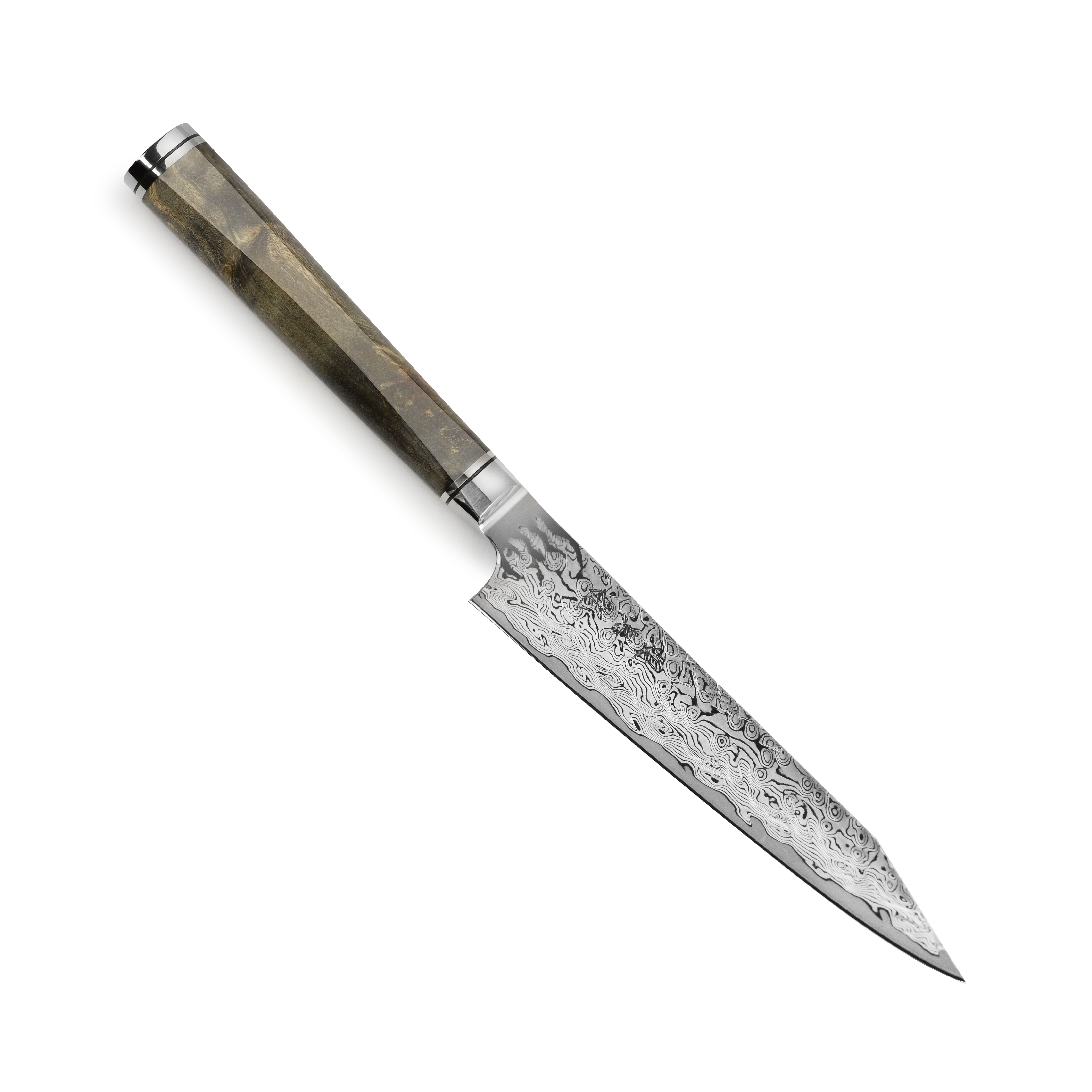 Ryusen Oukoku Ryu 5.3-inch petty knife with Damascus pattern for detailed kitchen tasks