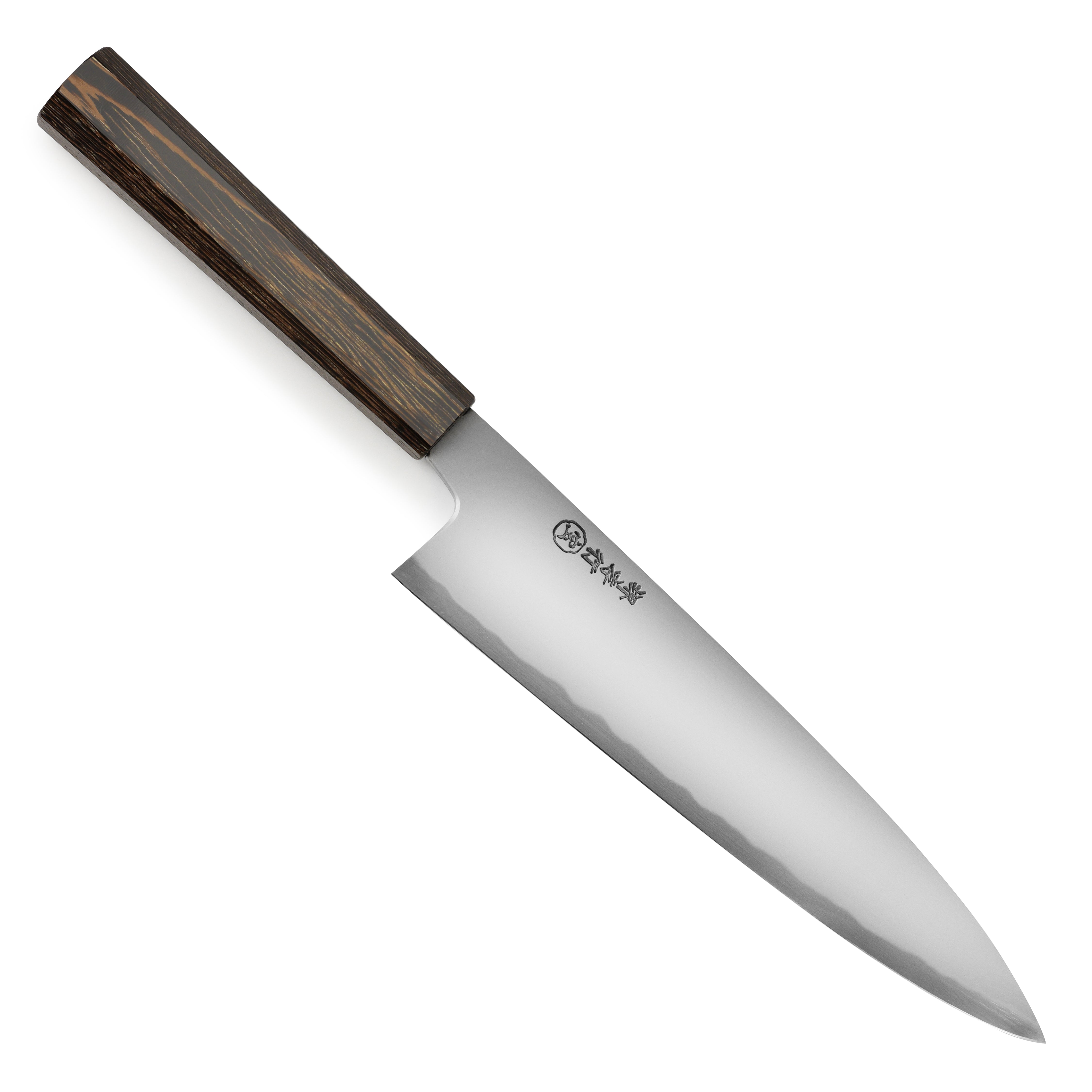 Takayuki Sanpou Japanese Gyuto knife with a focus on the hand-forged blade and sharp edge