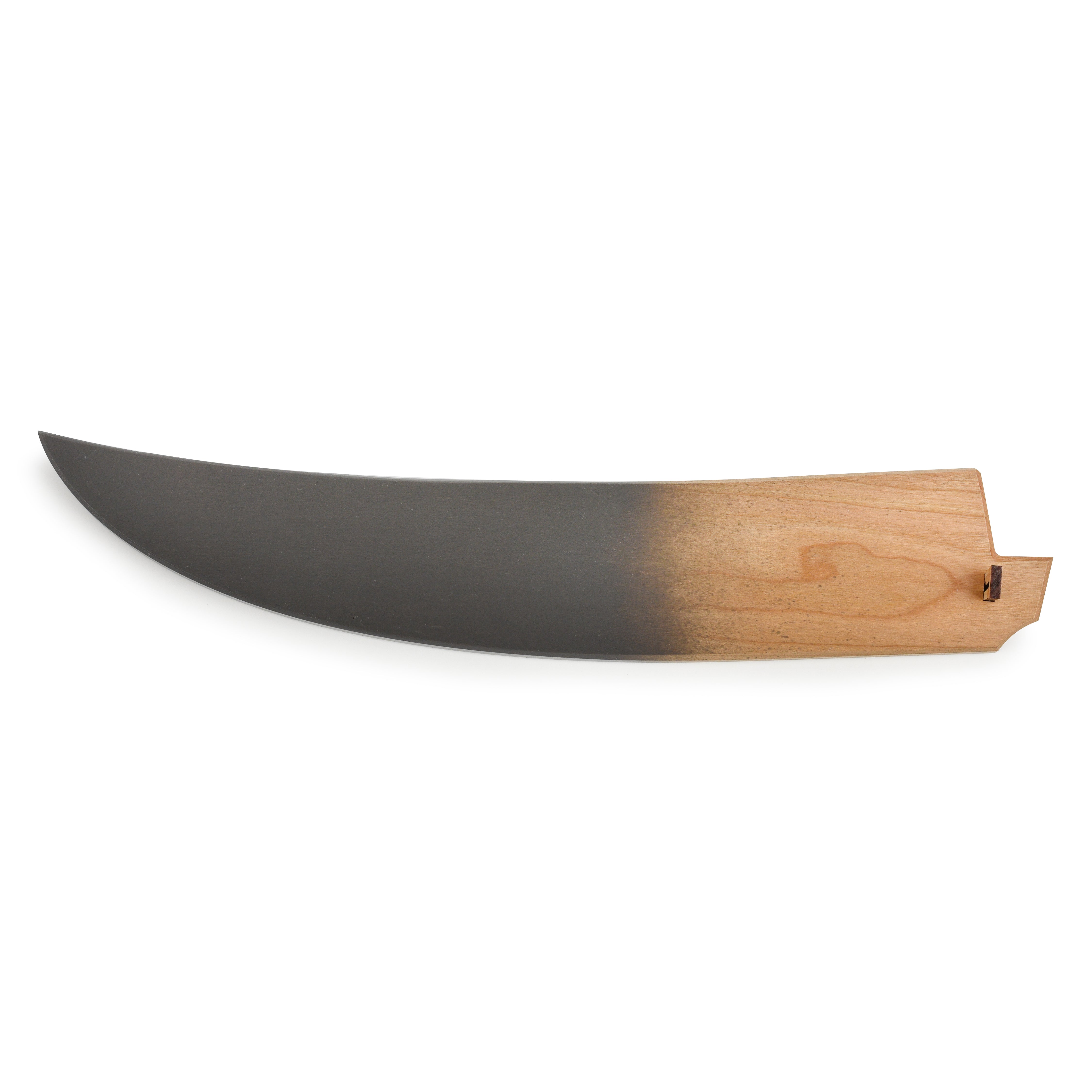 eXo Blue Utility Knife Sheath showcasing cherry wood with gray accents
